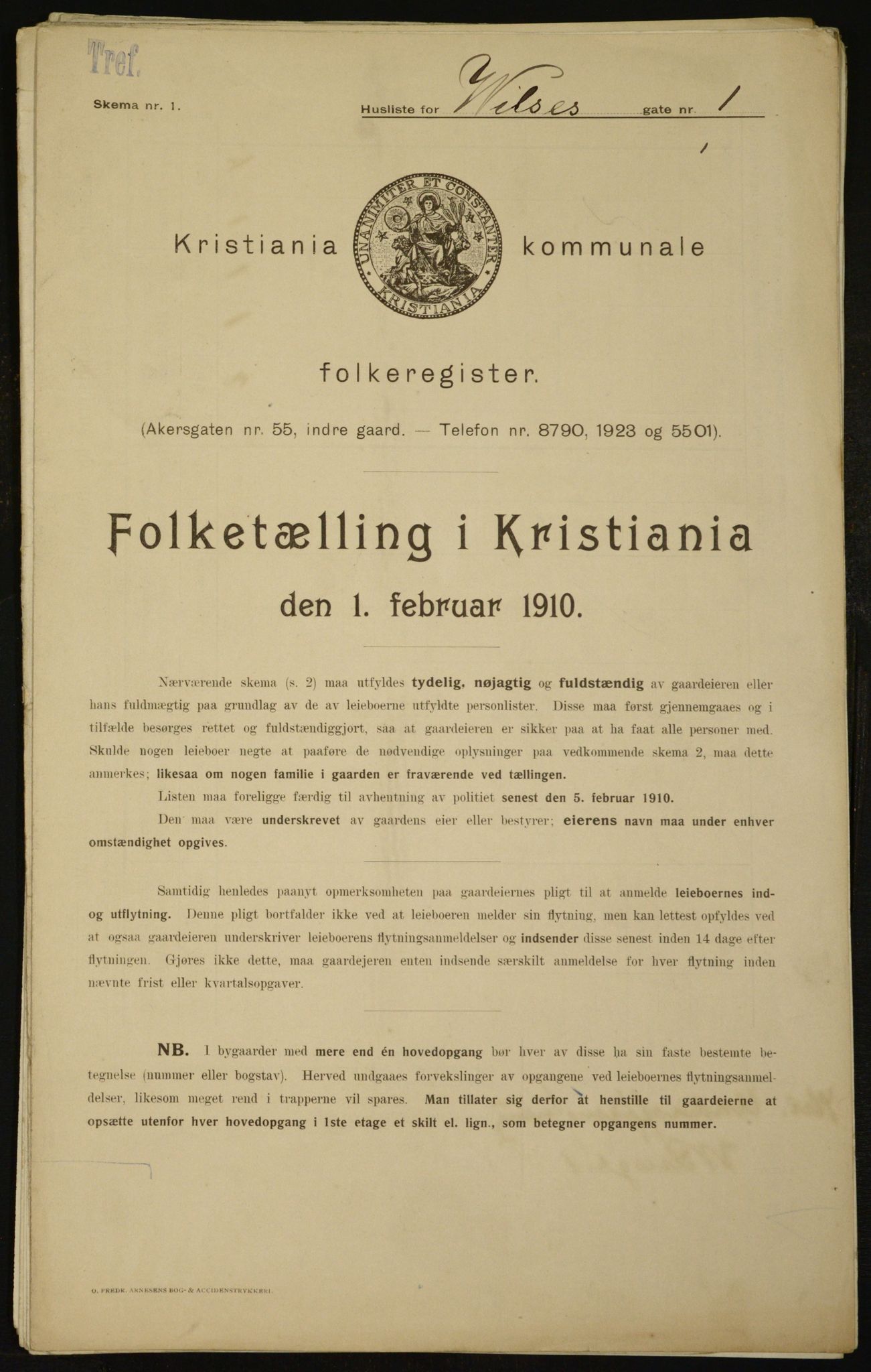 OBA, Kommunal folketelling 1.2.1910 for Kristiania, 1910, s. 121620