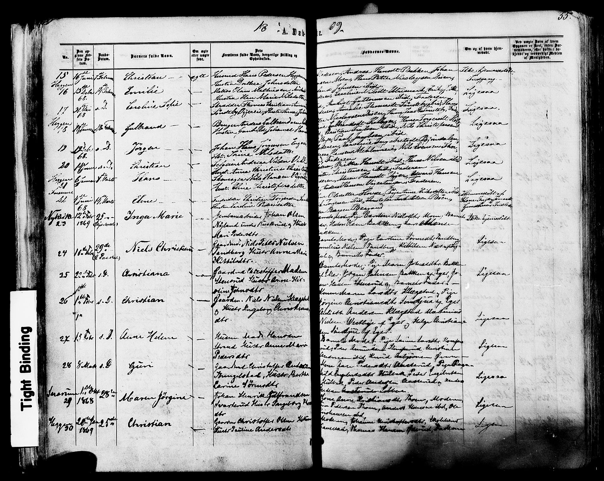 Modum kirkebøker, AV/SAKO-A-234/F/Fa/L0010: Ministerialbok nr. 10, 1865-1876, s. 55
