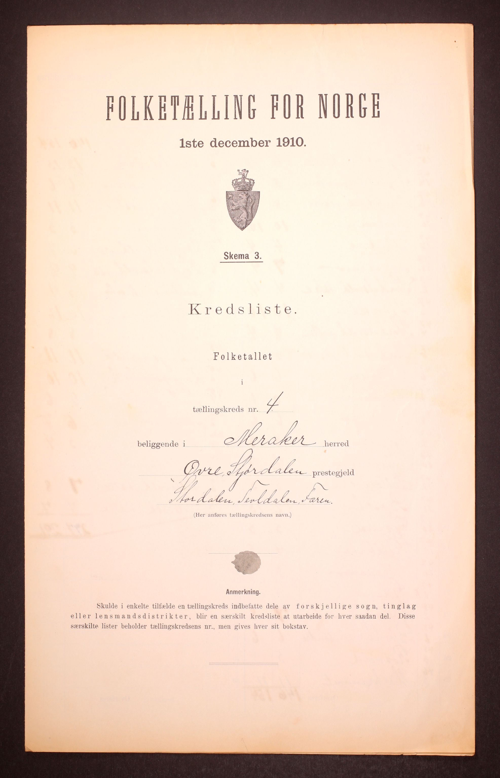 RA, Folketelling 1910 for 1711 Meråker herred, 1910, s. 13