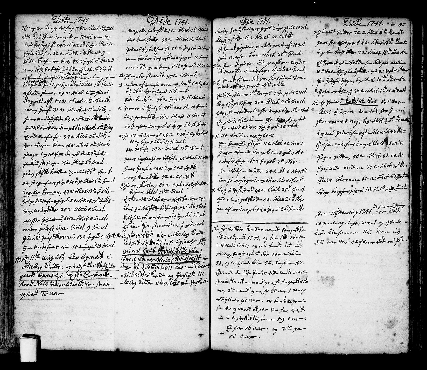 Skjeberg prestekontor Kirkebøker, SAO/A-10923/F/Fa/L0002: Ministerialbok nr. I 2, 1726-1791, s. 45
