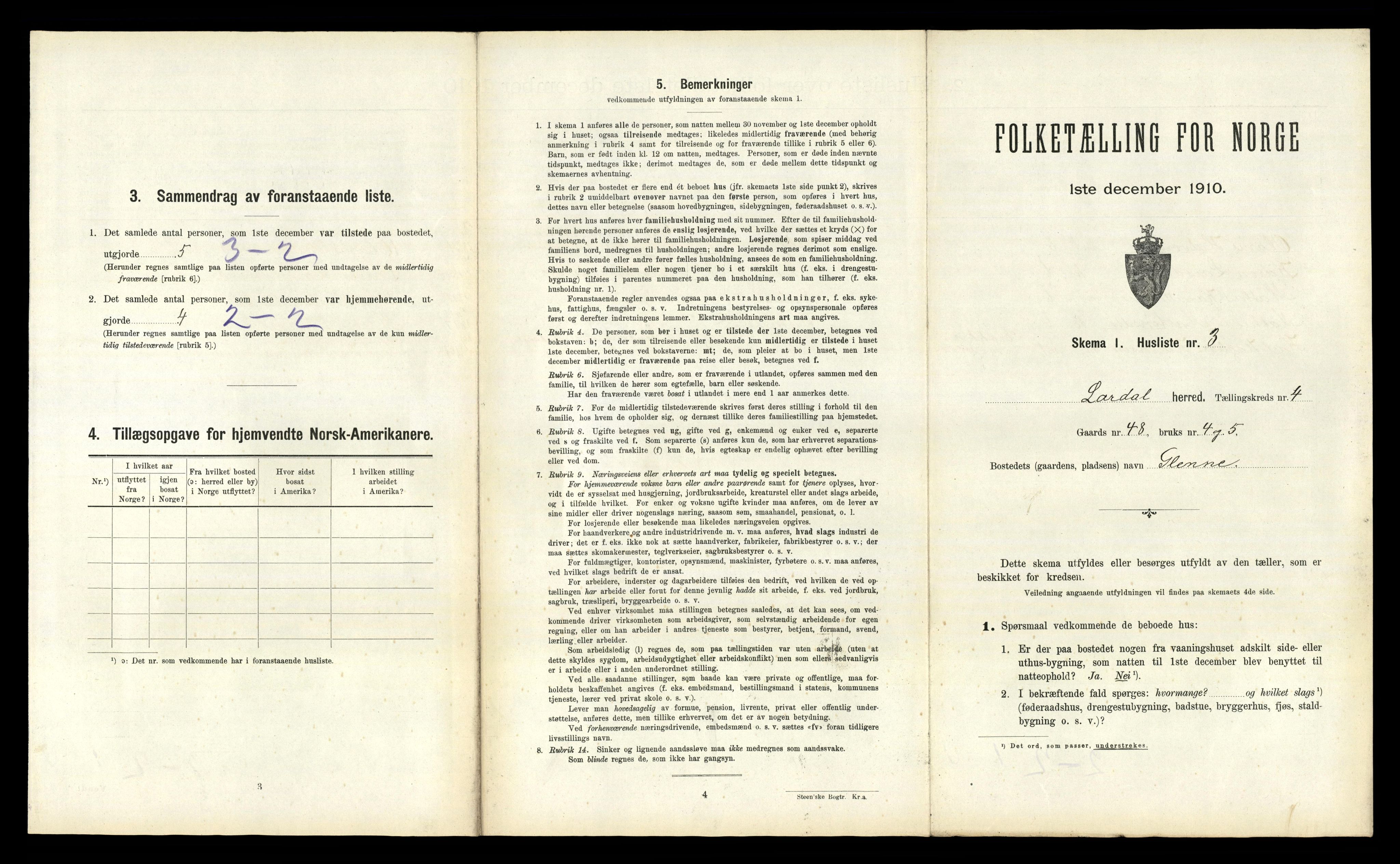 RA, Folketelling 1910 for 0728 Lardal herred, 1910, s. 540