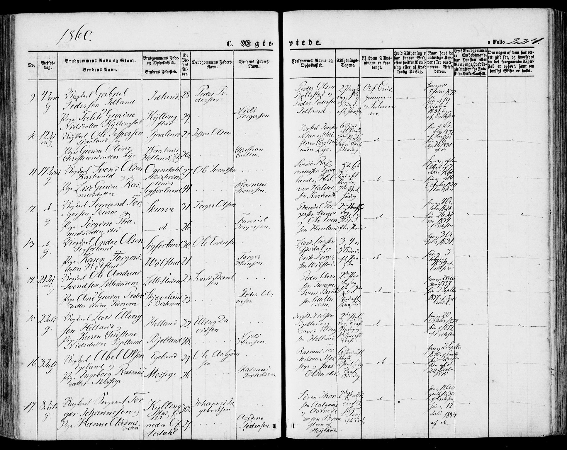 Lye sokneprestkontor, AV/SAST-A-101794/001/30BA/L0007: Ministerialbok nr. A 6, 1856-1871, s. 224