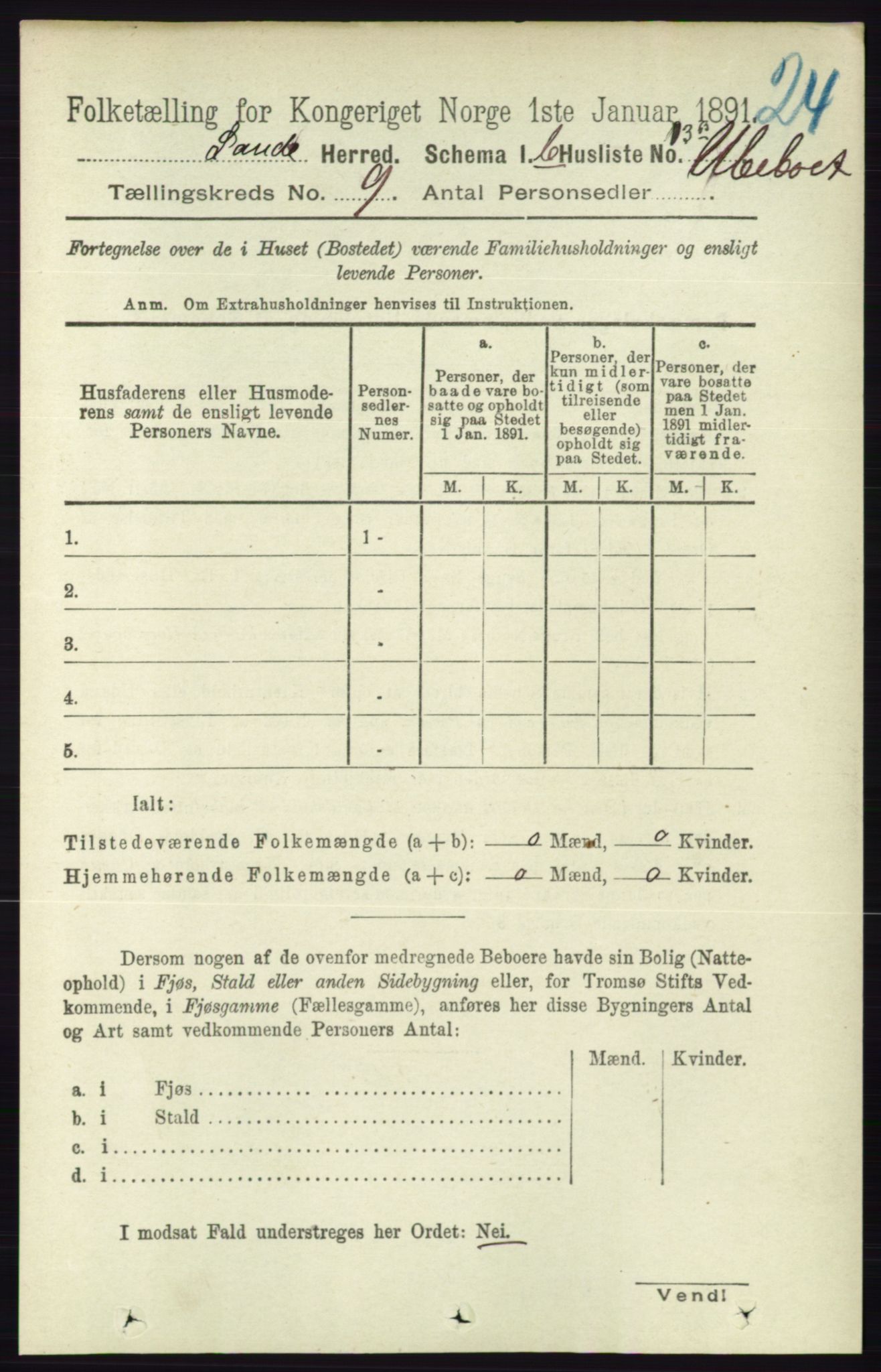 RA, Folketelling 1891 for 0822 Sauherad herred, 1891, s. 2672