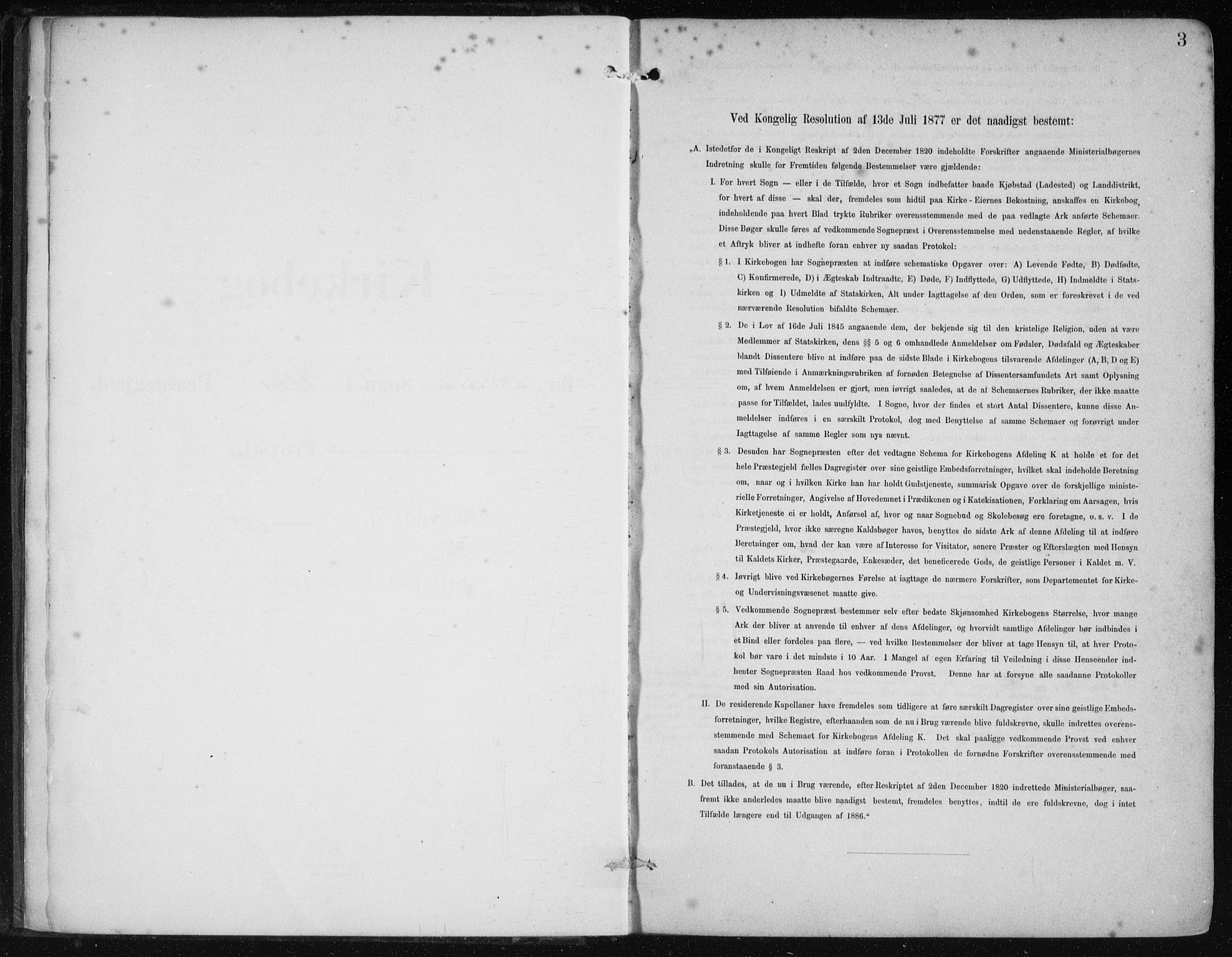 Etne sokneprestembete, SAB/A-75001/H/Haa: Ministerialbok nr. B  1, 1879-1919, s. 3