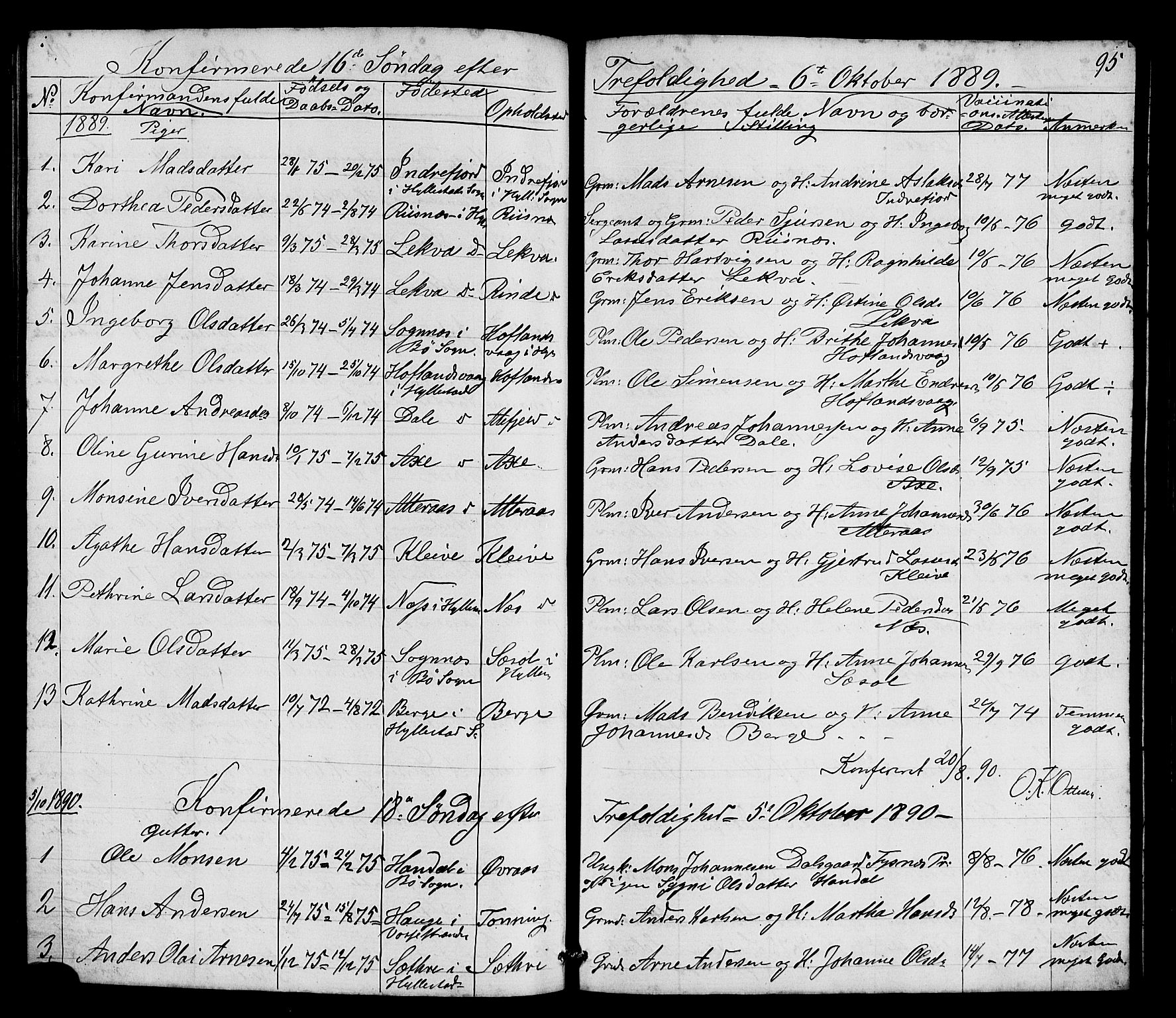 Hyllestad sokneprestembete, AV/SAB-A-80401: Klokkerbok nr. A 2, 1876-1906, s. 95
