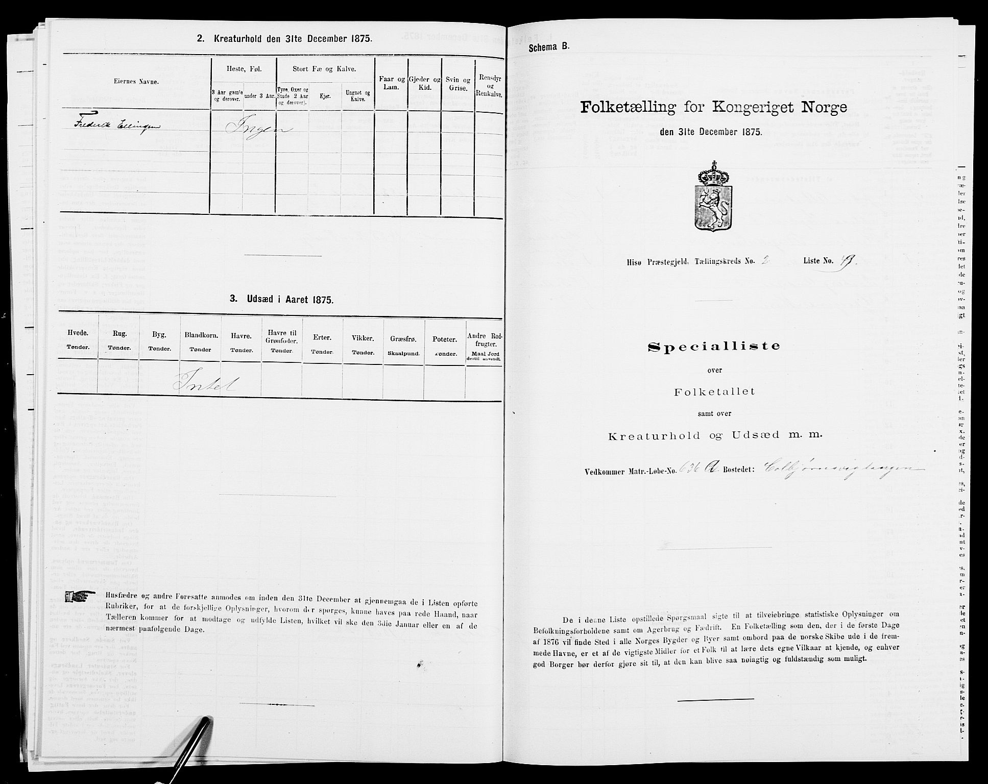 SAK, Folketelling 1875 for 0922P Hisøy prestegjeld, 1875, s. 380