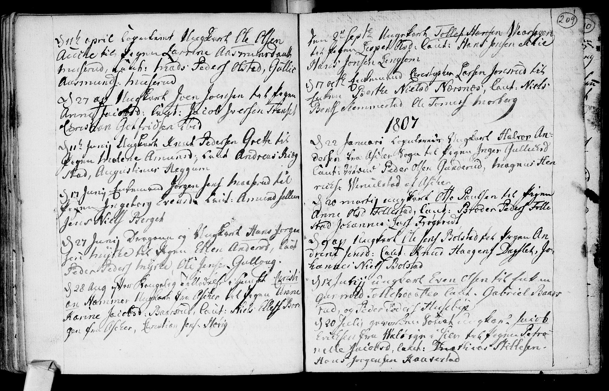 Røyken kirkebøker, SAKO/A-241/F/Fa/L0003: Ministerialbok nr. 3, 1782-1813, s. 209