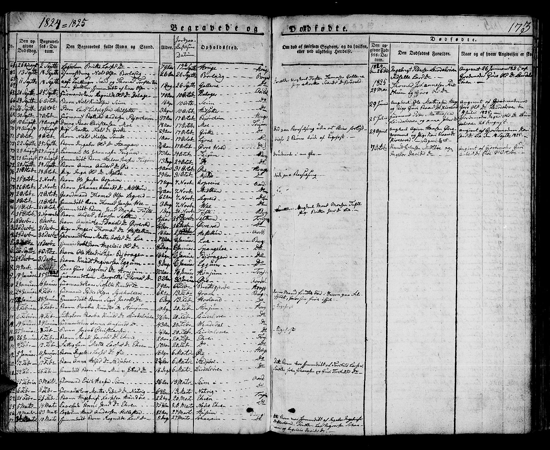 Lærdal sokneprestembete, AV/SAB-A-81201: Ministerialbok nr. A 5, 1822-1834, s. 173