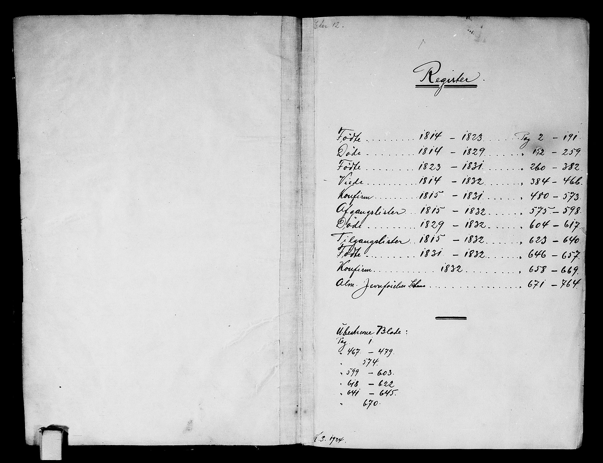 Eiker kirkebøker, SAKO/A-4/G/Ga/L0001: Klokkerbok nr. I 1, 1814-1832