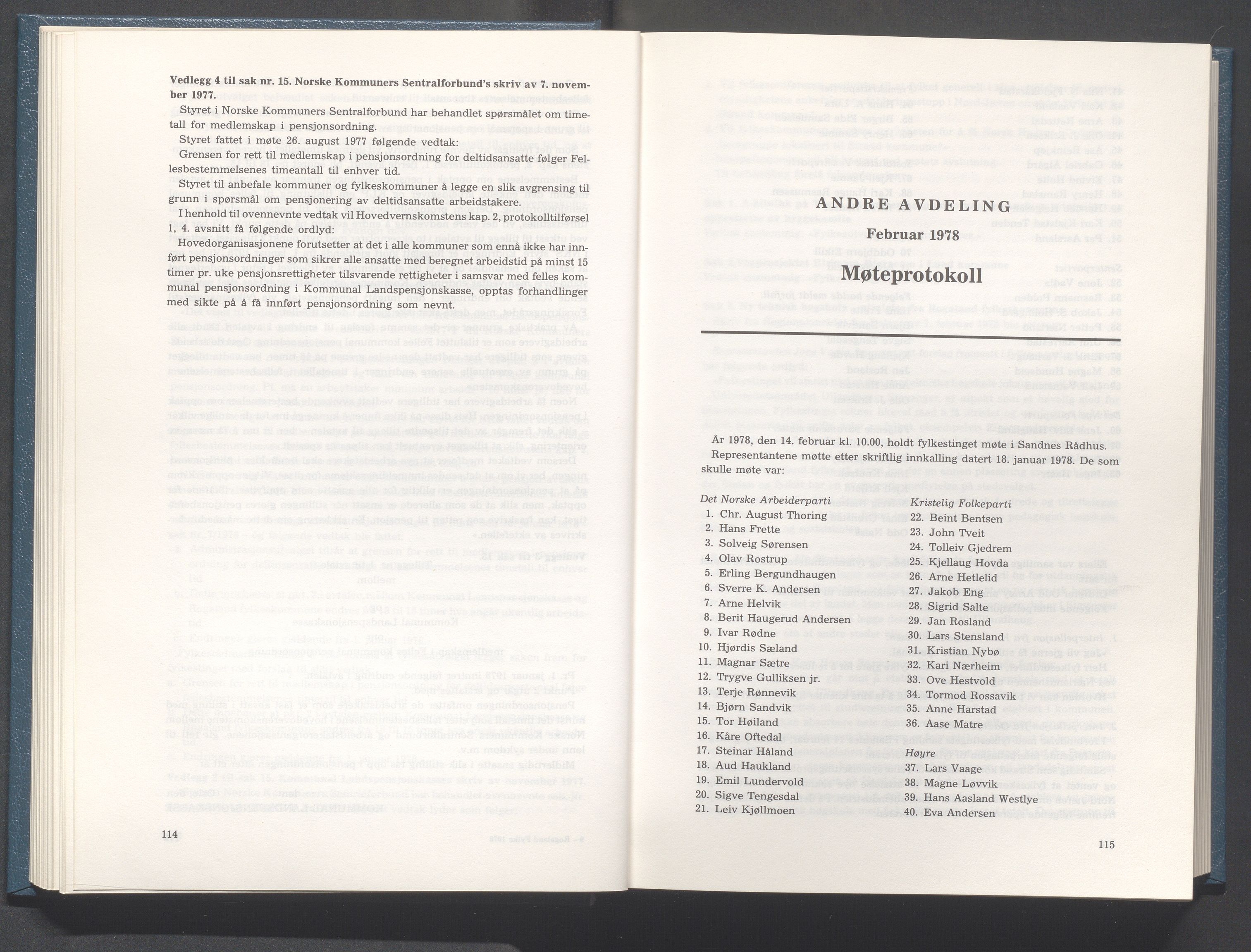 Rogaland fylkeskommune - Fylkesrådmannen , IKAR/A-900/A/Aa/Aaa/L0098: Møtebok , 1978, s. 114-115