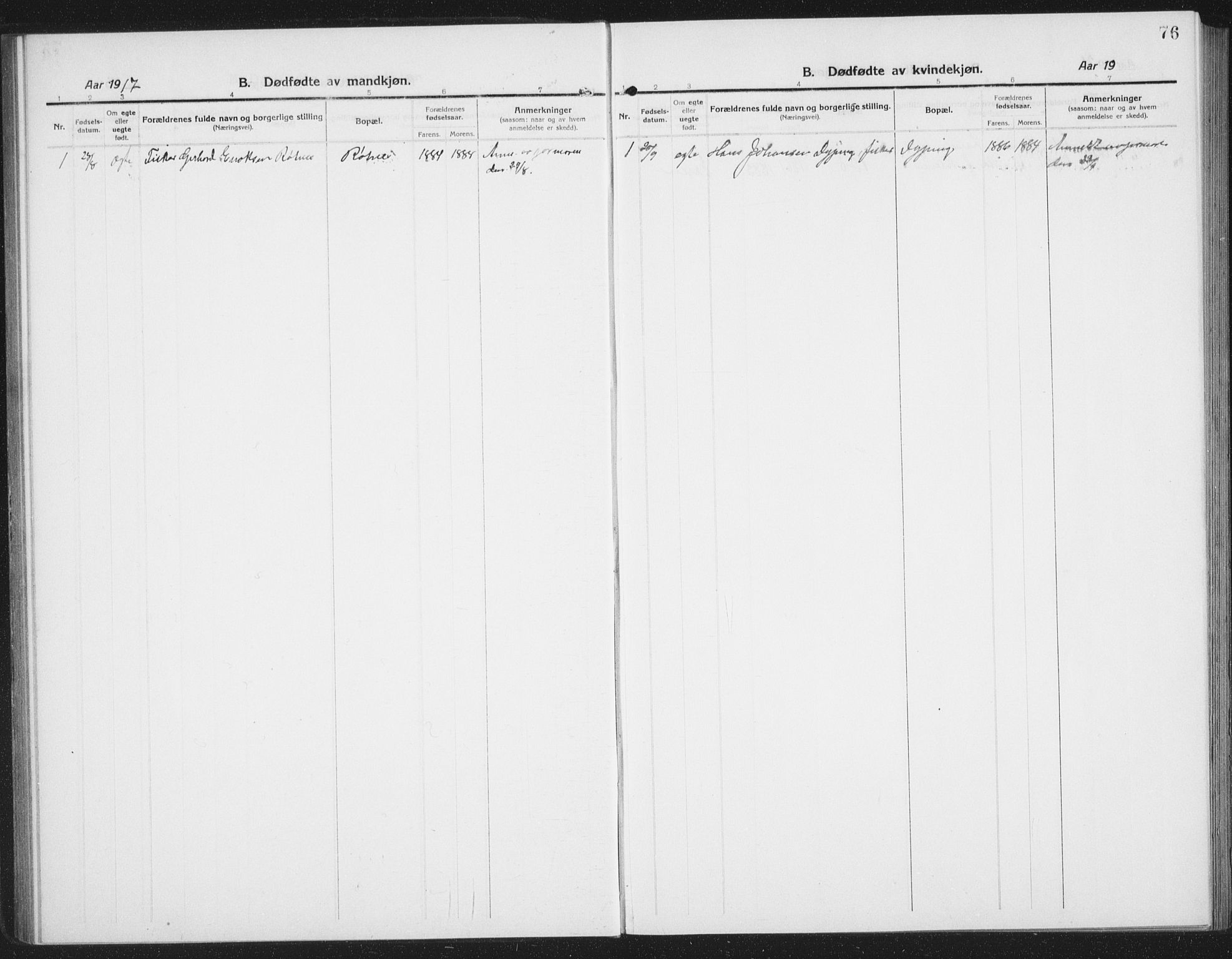 Ministerialprotokoller, klokkerbøker og fødselsregistre - Nordland, SAT/A-1459/855/L0817: Klokkerbok nr. 855C06, 1917-1934, s. 76