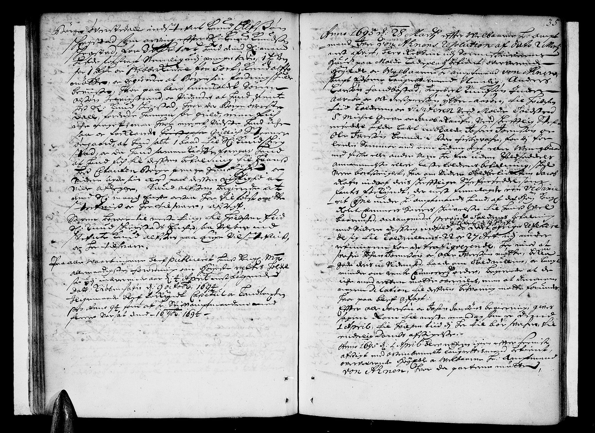 Romsdal sorenskriveri, SAT/A-4149/1/1/1A/L0003: Tingbok, 1694-1699, s. 34b-35a