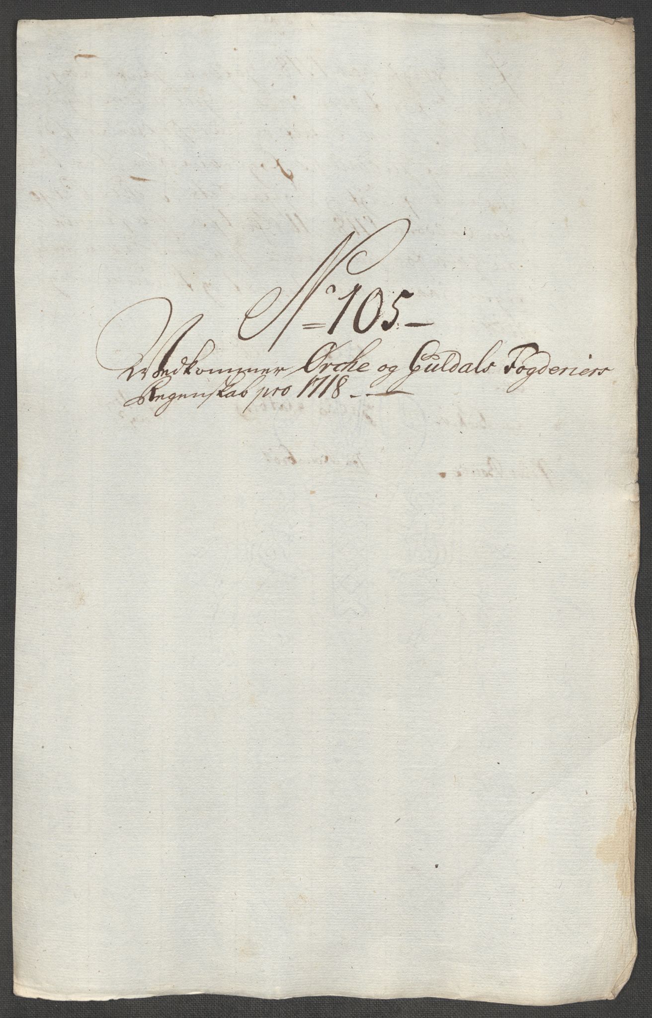 Rentekammeret inntil 1814, Reviderte regnskaper, Fogderegnskap, AV/RA-EA-4092/R60/L3972: Fogderegnskap Orkdal og Gauldal, 1718, s. 274