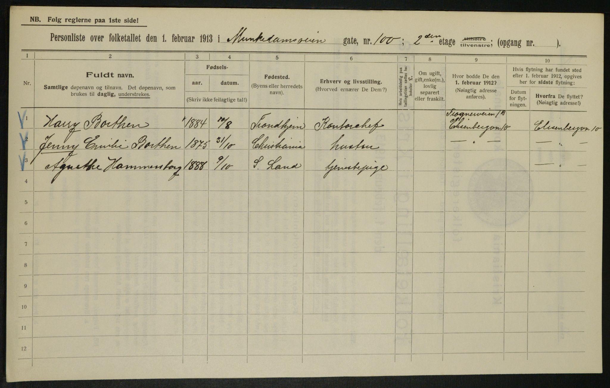 OBA, Kommunal folketelling 1.2.1913 for Kristiania, 1913, s. 67876