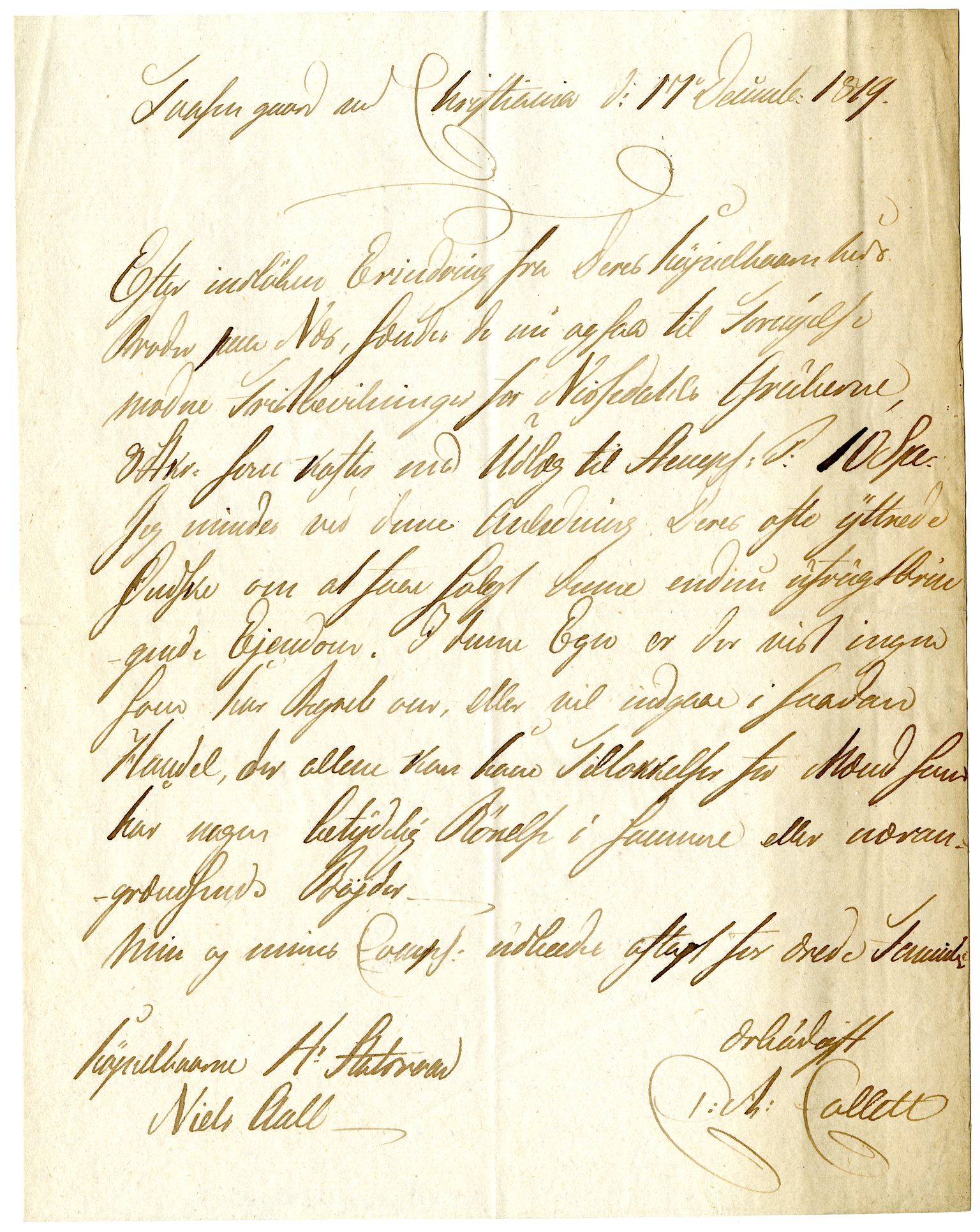 Diderik Maria Aalls brevsamling, NF/Ark-1023/F/L0002: D.M. Aalls brevsamling. B - C, 1799-1889, s. 375