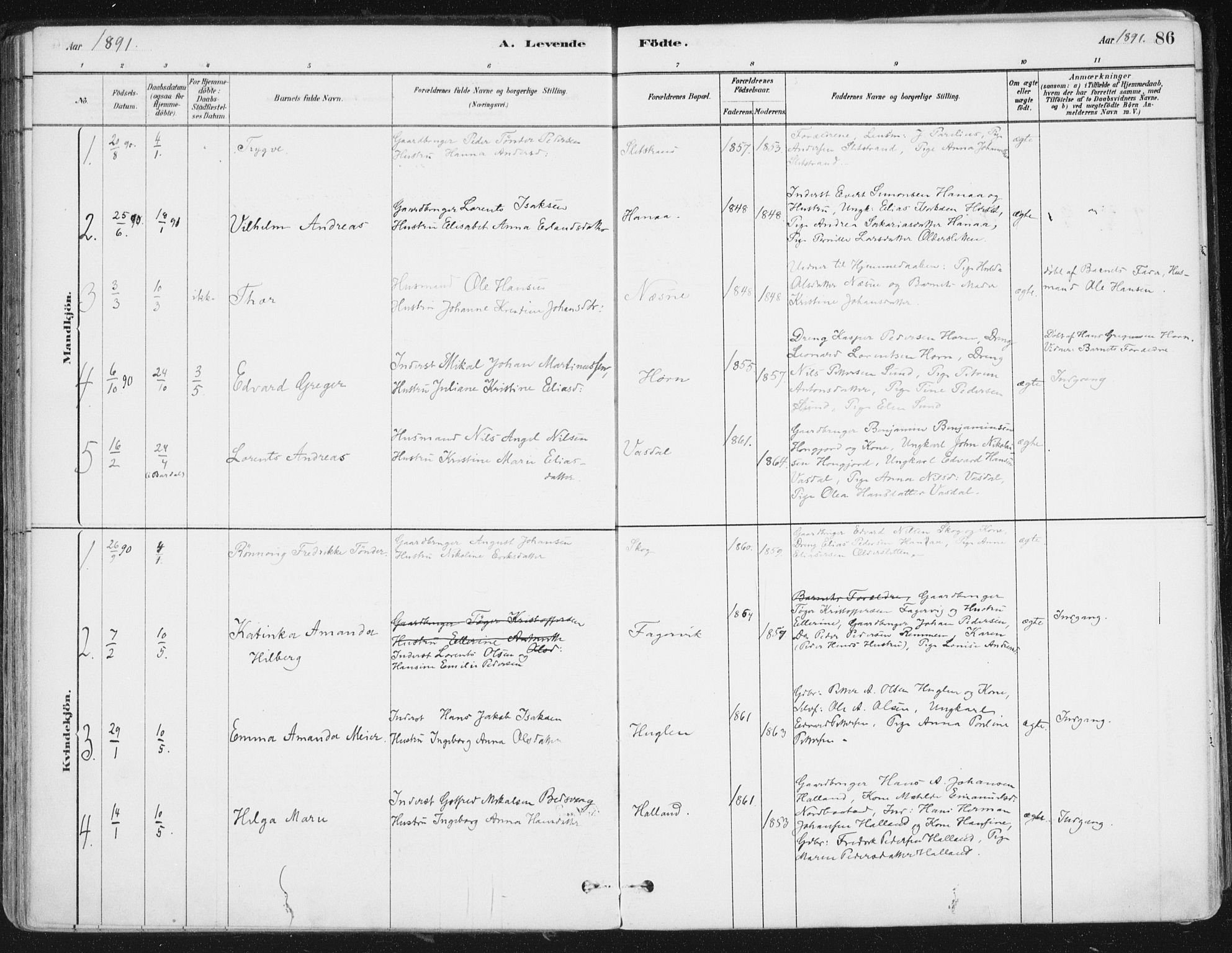 Ministerialprotokoller, klokkerbøker og fødselsregistre - Nordland, SAT/A-1459/838/L0552: Ministerialbok nr. 838A10, 1880-1910, s. 86