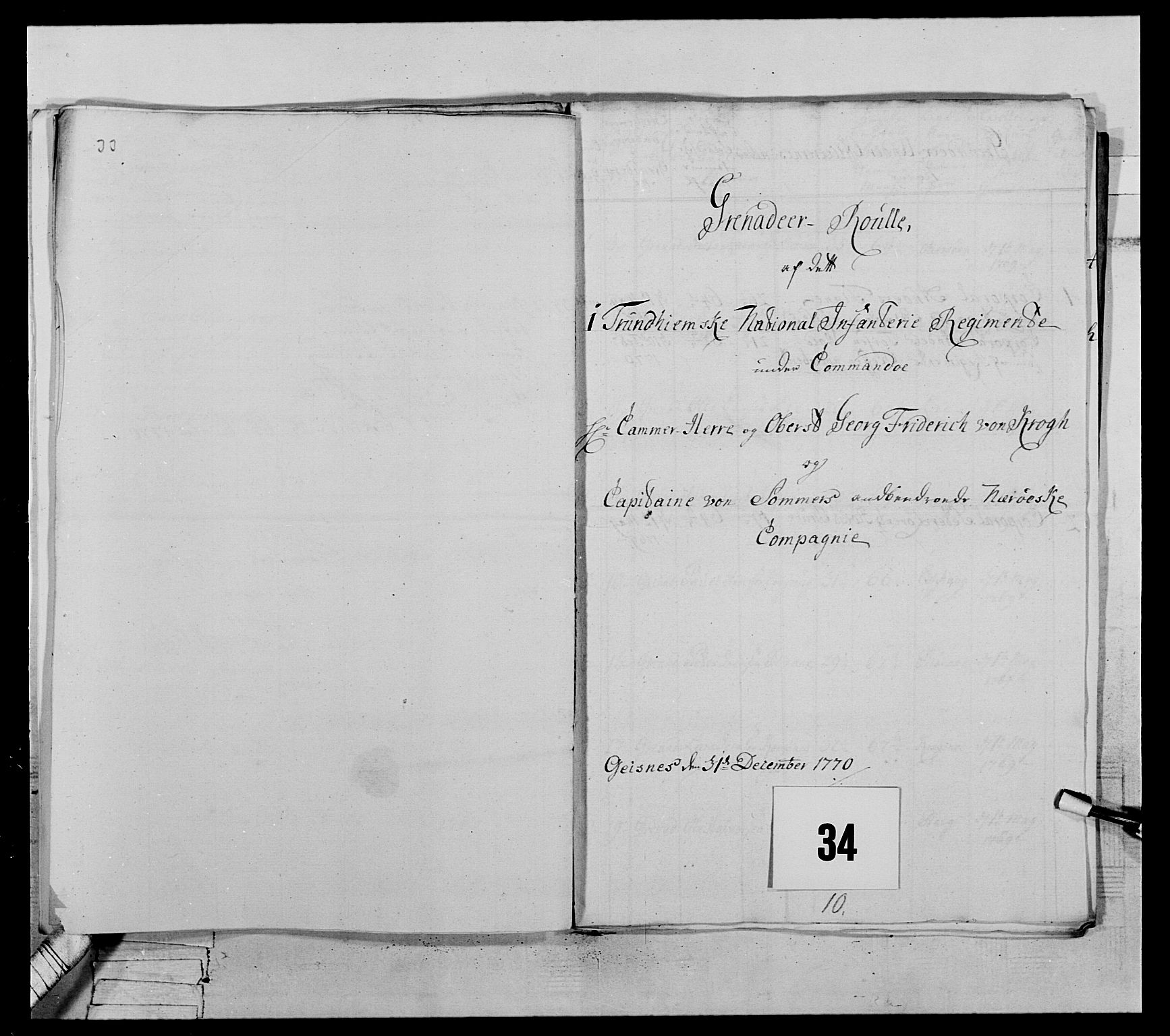 Generalitets- og kommissariatskollegiet, Det kongelige norske kommissariatskollegium, AV/RA-EA-5420/E/Eh/L0071: 1. Trondheimske nasjonale infanteriregiment, 1769-1772, s. 309