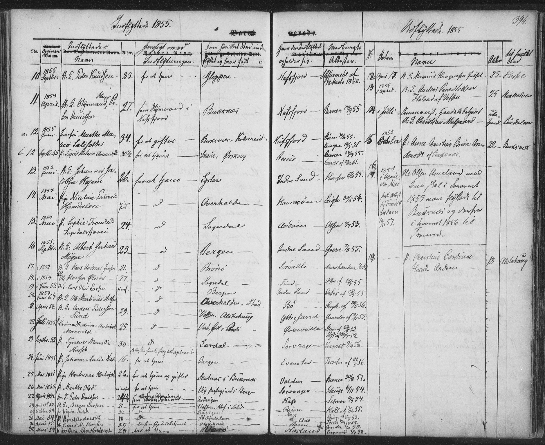 Ministerialprotokoller, klokkerbøker og fødselsregistre - Nordland, AV/SAT-A-1459/885/L1202: Ministerialbok nr. 885A03, 1838-1859, s. 394