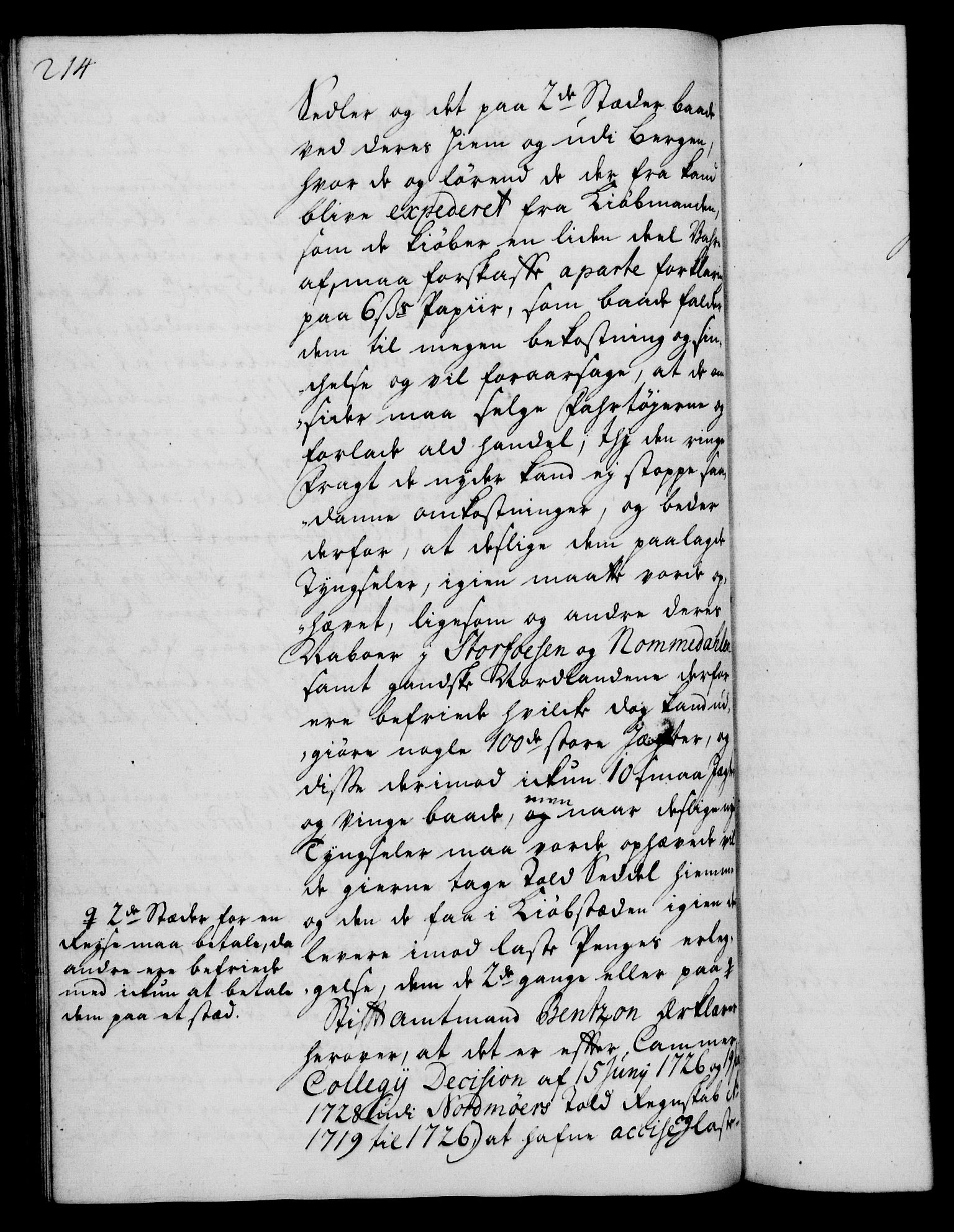 Rentekammeret, Kammerkanselliet, RA/EA-3111/G/Gh/Gha/L0015: Norsk ekstraktmemorialprotokoll (merket RK 53.60), 1733, s. 214