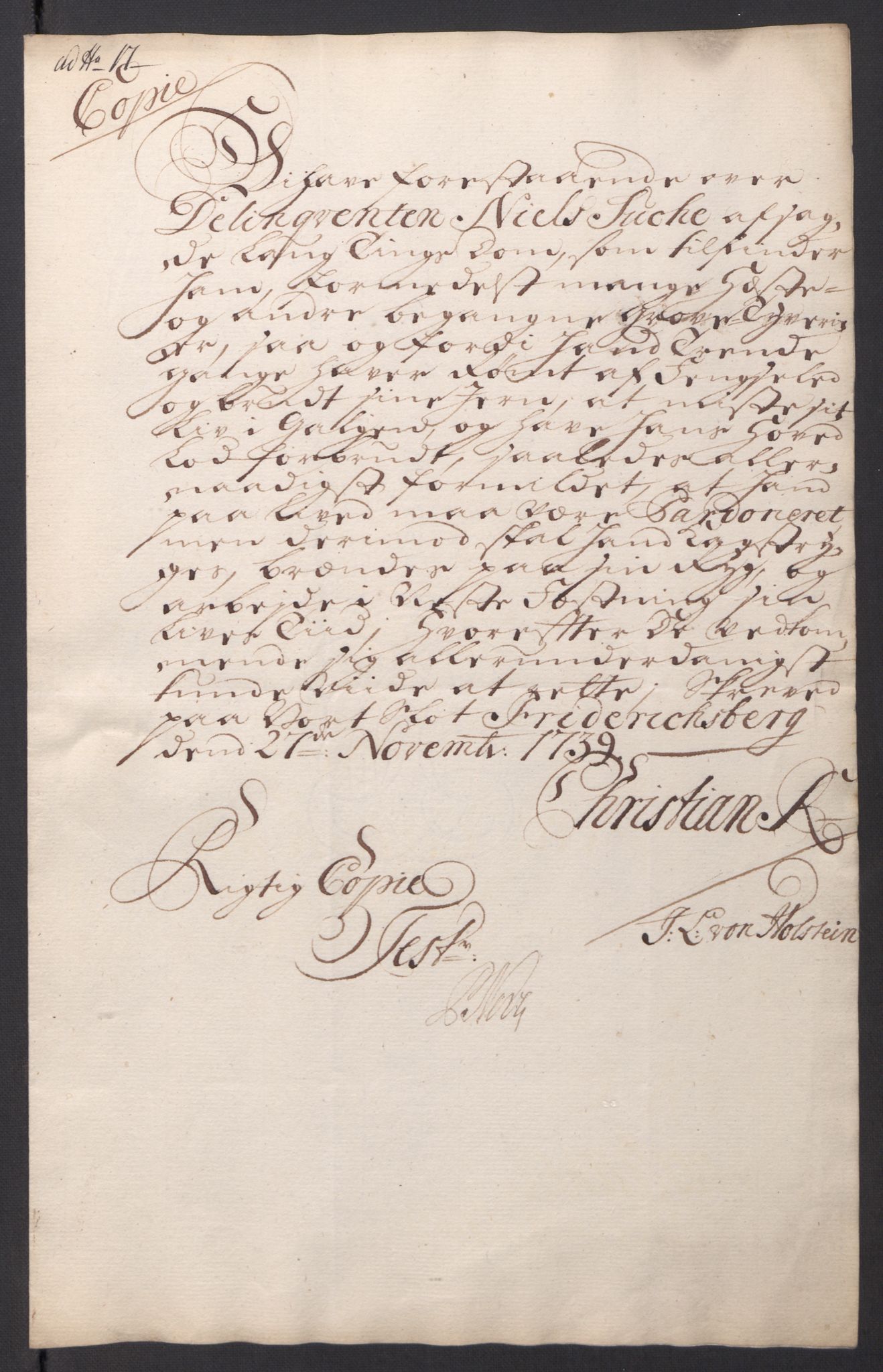 Kommanderende general (KG I) med Det norske krigsdirektorium, AV/RA-EA-5419/D/L0061: Stattholderens, stiftamtmenns og amtmenns brev, 1731-1740, s. 328