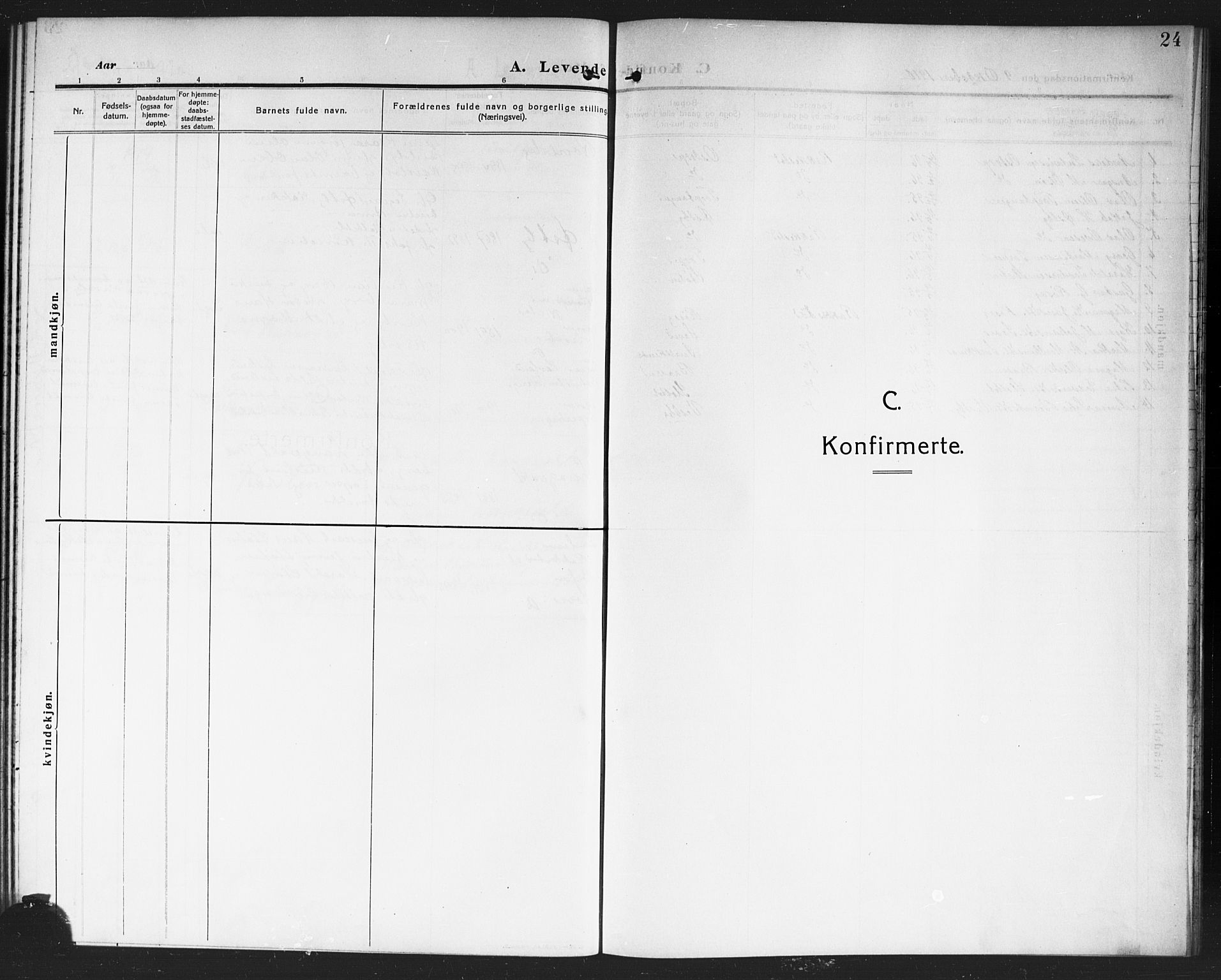 Rakkestad prestekontor Kirkebøker, AV/SAO-A-2008/G/Gc/L0002: Klokkerbok nr. III 2, 1909-1920, s. 24