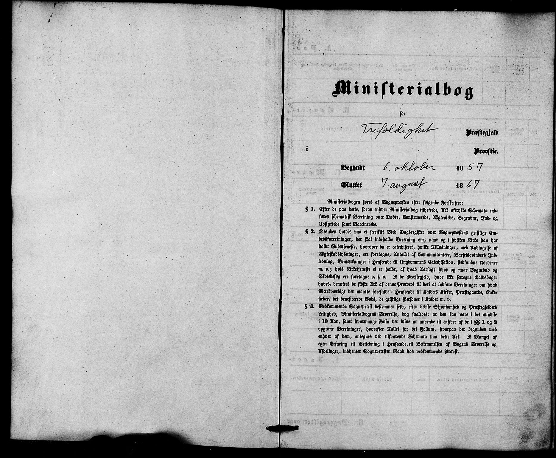 Trefoldighet prestekontor Kirkebøker, SAO/A-10882/F/Fh/L0001: Vaksinasjonsprotokoll nr. 1, 1857-1867