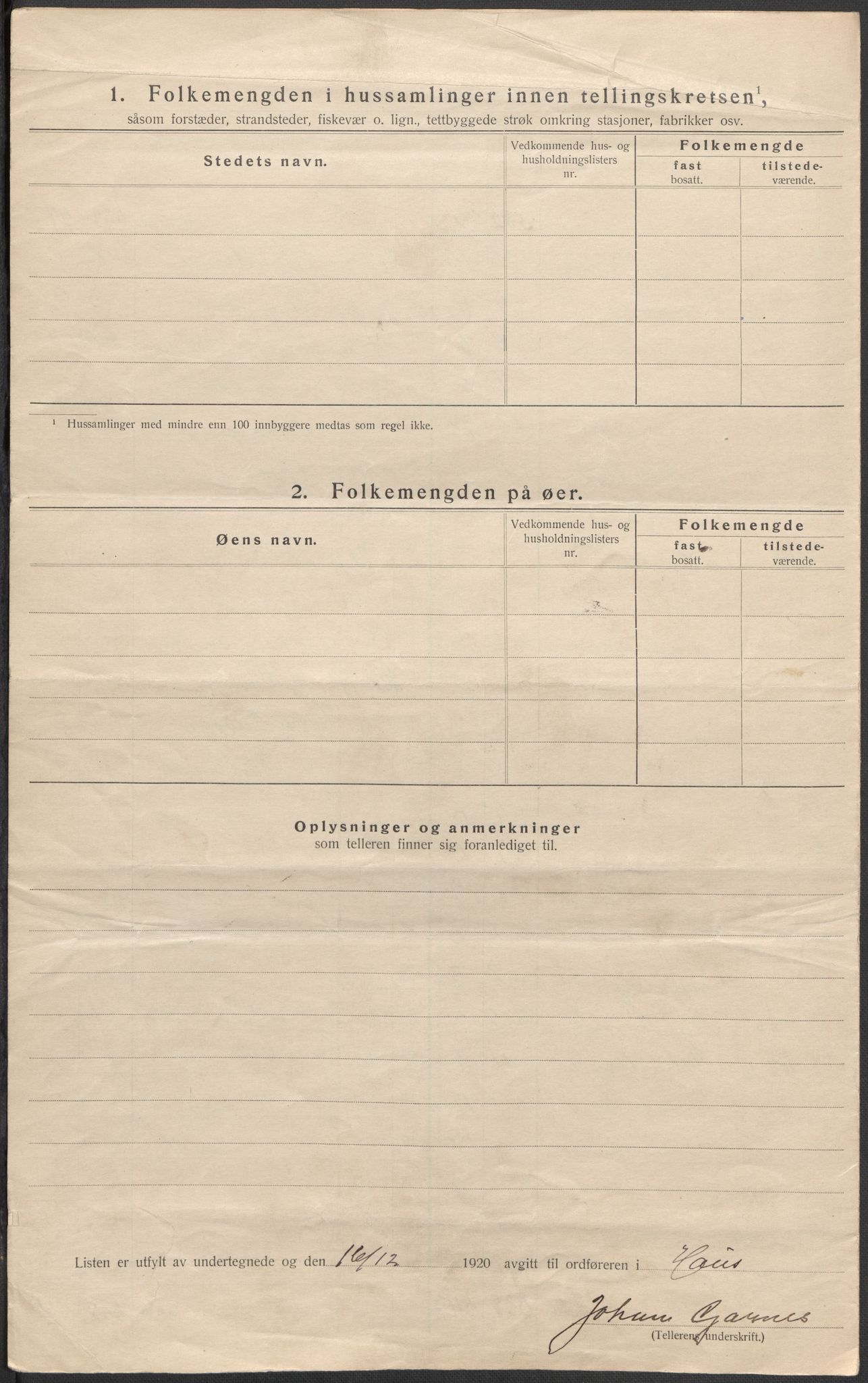 SAB, Folketelling 1920 for 1250 Haus herred, 1920, s. 50