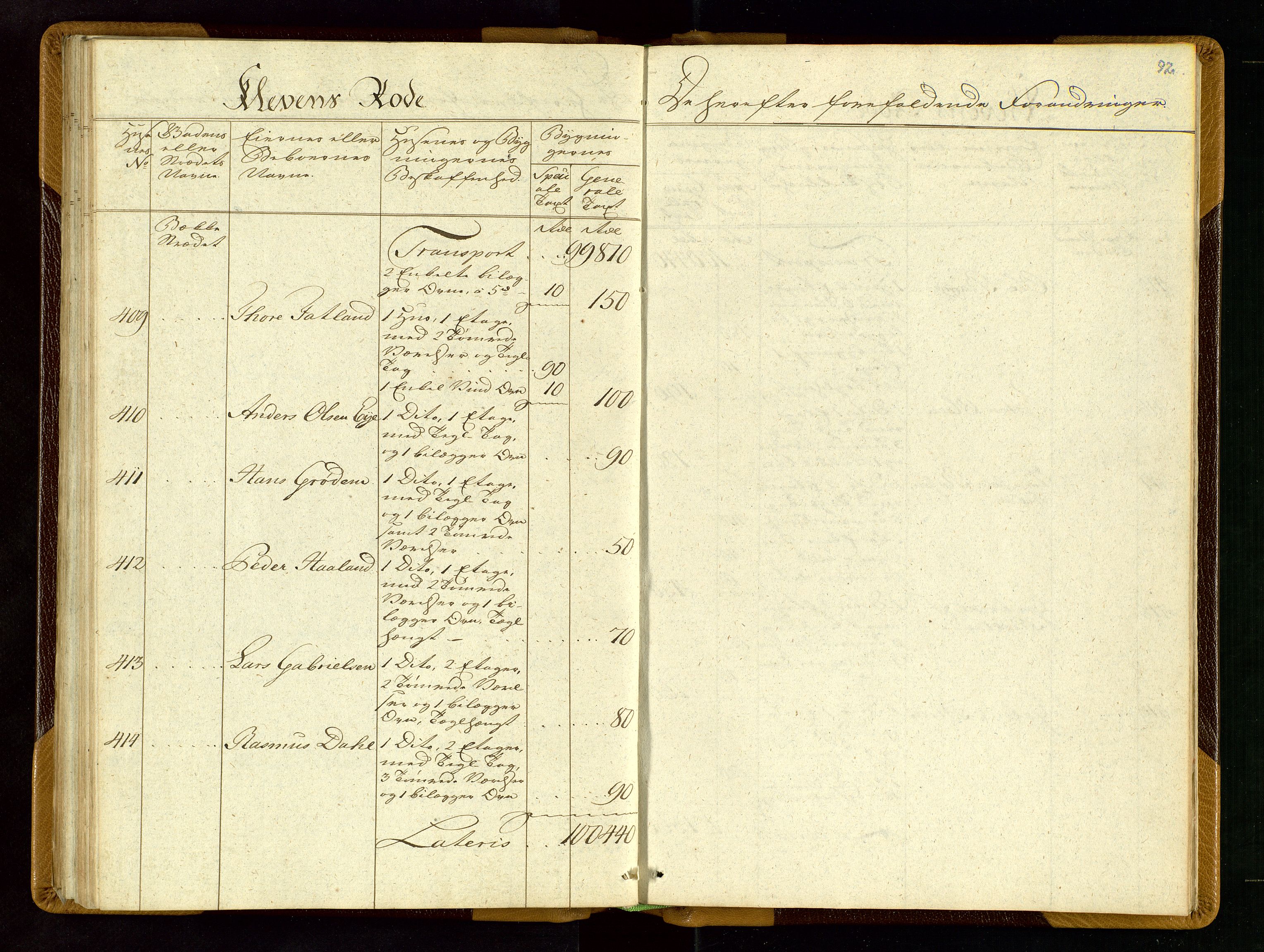 Fylkesmannen i Rogaland, AV/SAST-A-101928/99/3/312/312CE/L0001B: BRANNTAKSTPROTOKOLL FOR STAVANGER BY, 1797, s. 91b-92a