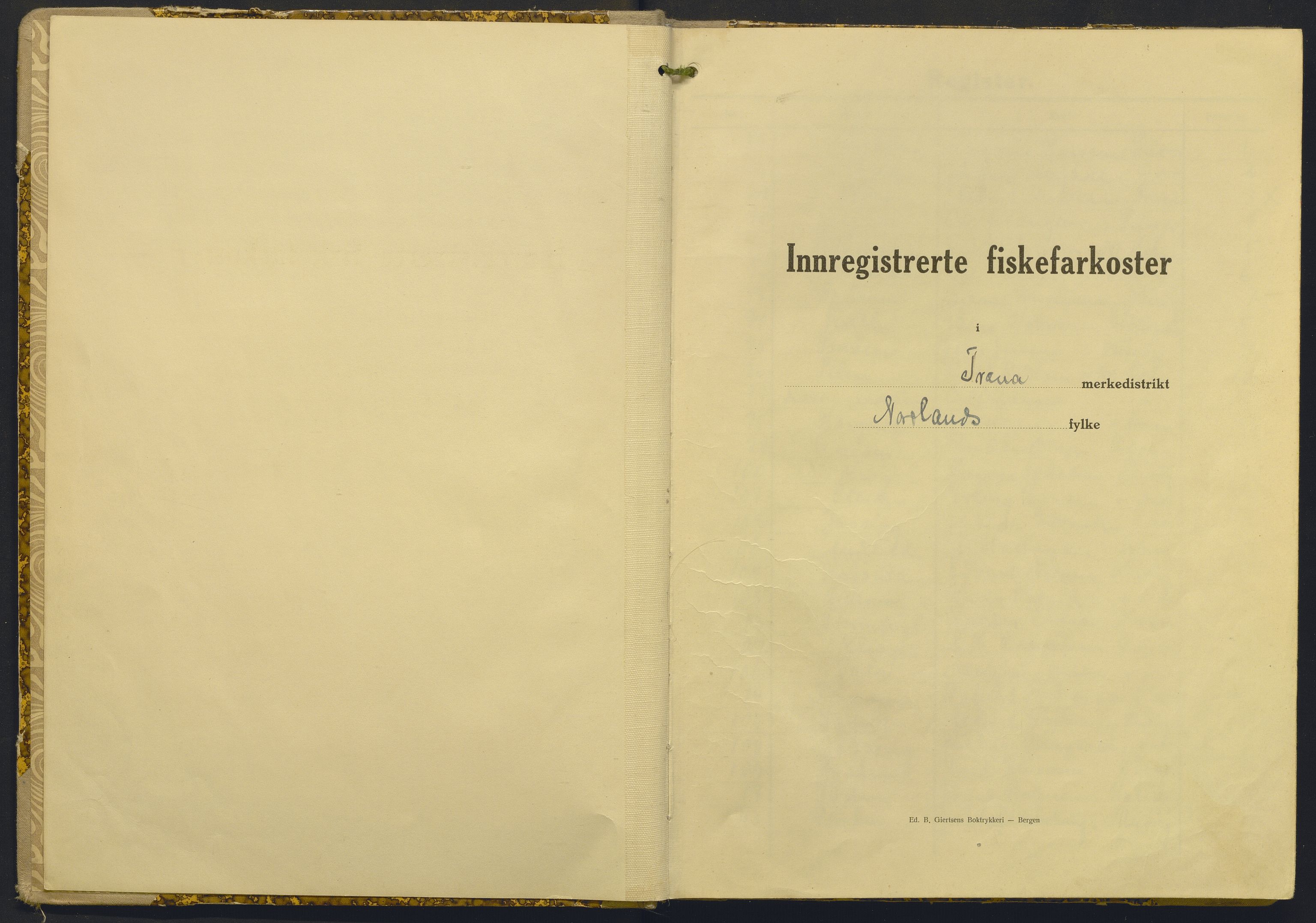 Fiskeridirektoratet - 1 Adm. ledelse - 13 Båtkontoret, AV/SAB-A-2003/I/Ia/Iac/L0181: 135.0361/2 Merkeprotokoll - Træna, 1942-1955