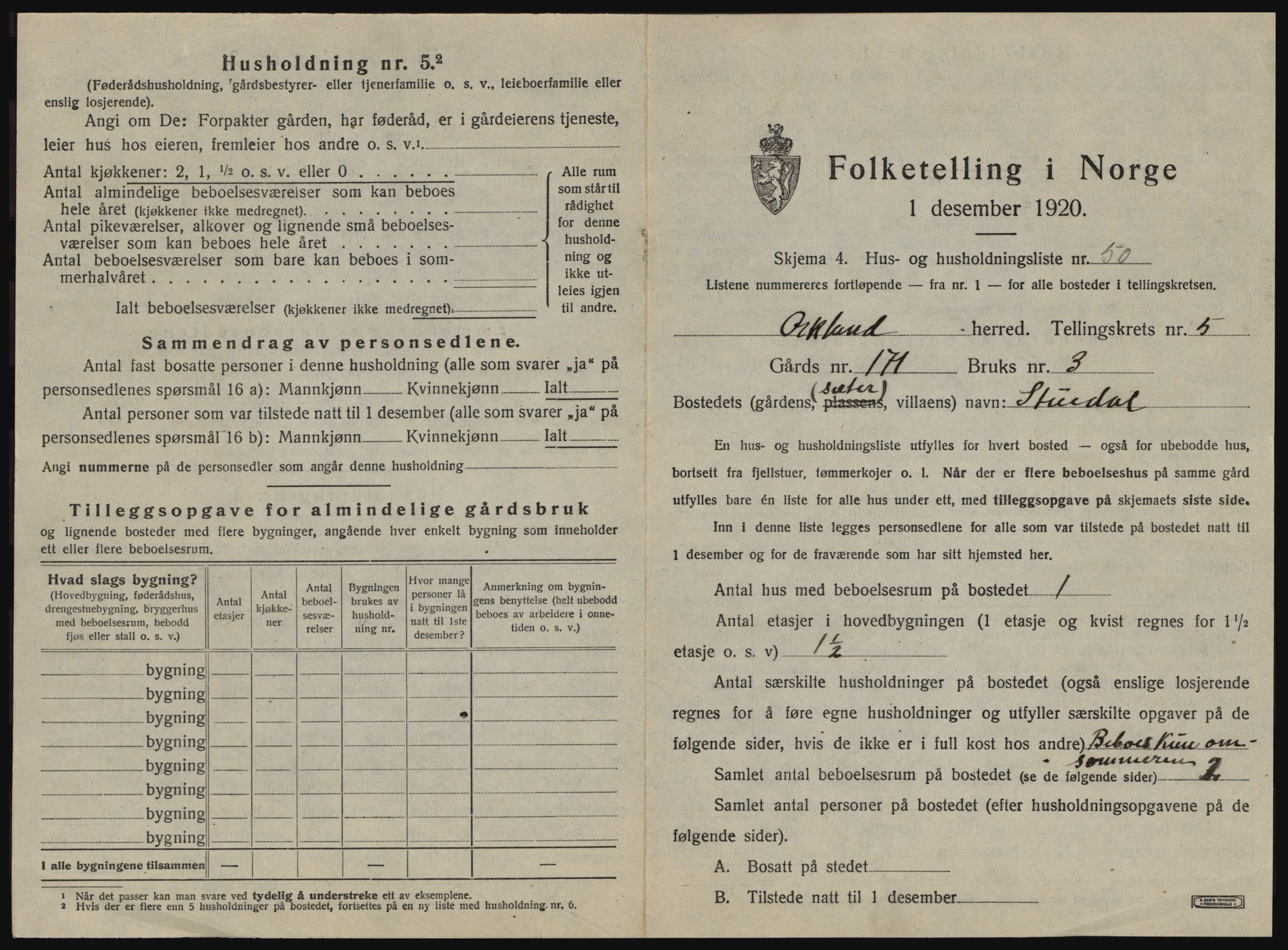 SAT, Folketelling 1920 for 1637 Orkland herred, 1920, s. 742