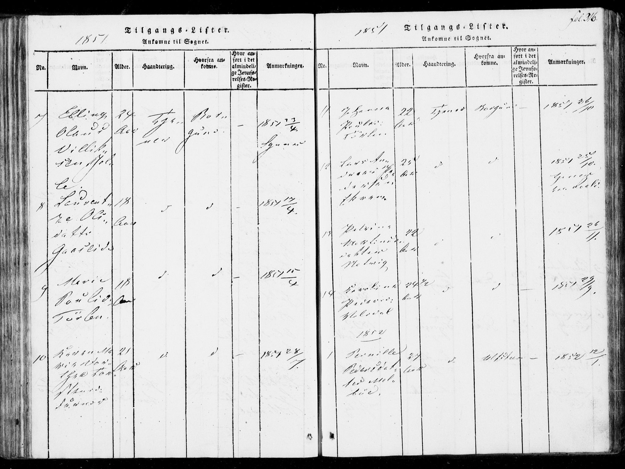 Ministerialprotokoller, klokkerbøker og fødselsregistre - Møre og Romsdal, AV/SAT-A-1454/537/L0517: Ministerialbok nr. 537A01, 1818-1862, s. 316