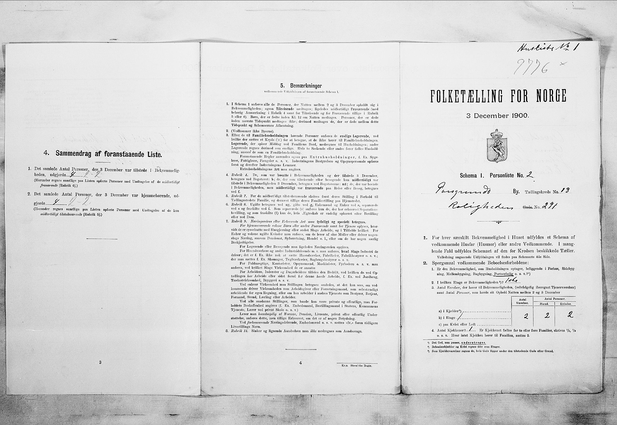 SAKO, Folketelling 1900 for 0805 Porsgrunn kjøpstad, 1900, s. 2342
