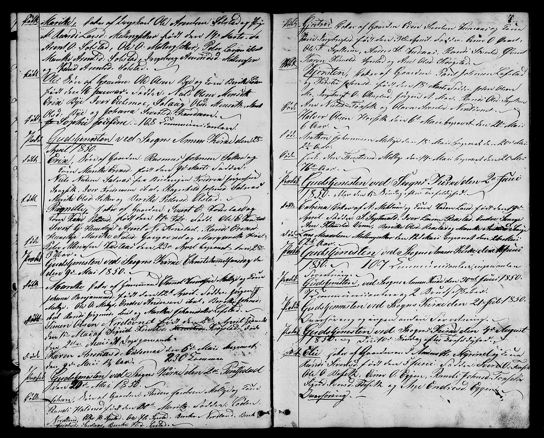 Ministerialprotokoller, klokkerbøker og fødselsregistre - Sør-Trøndelag, SAT/A-1456/667/L0797: Klokkerbok nr. 667C02, 1849-1867, s. 7