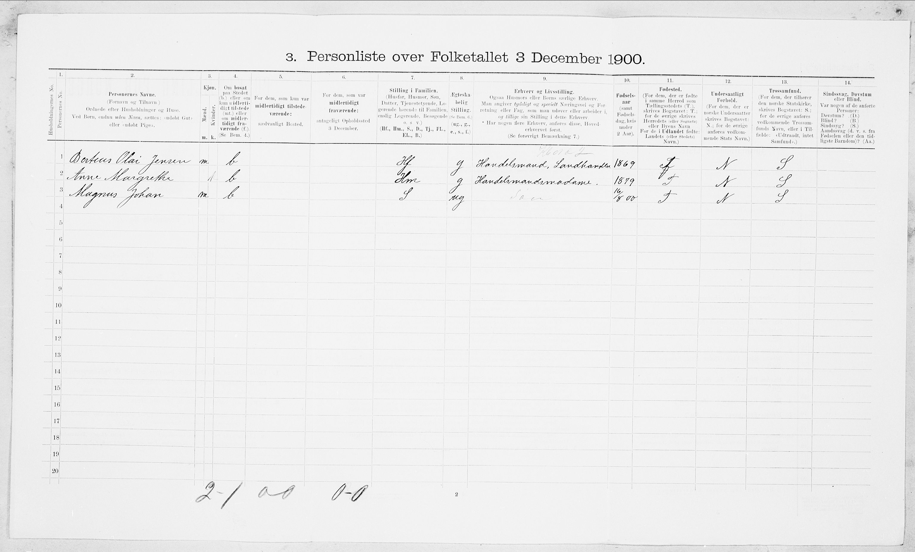 SAT, Folketelling 1900 for 1839 Beiarn herred, 1900, s. 455