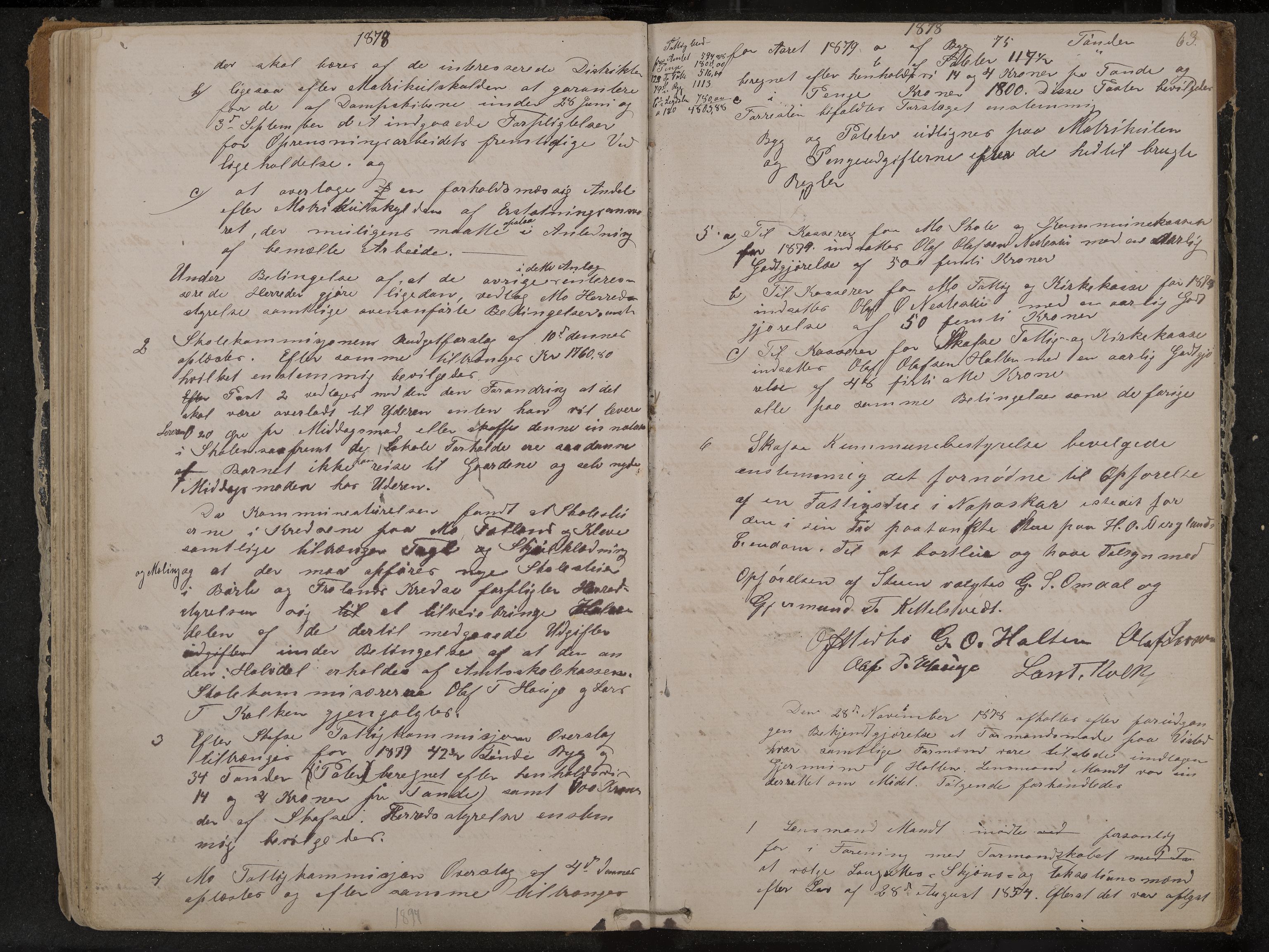 Mo formannskap og sentraladministrasjon, IKAK/0832021/A/L0002: Møtebok, 1869-1886, s. 63