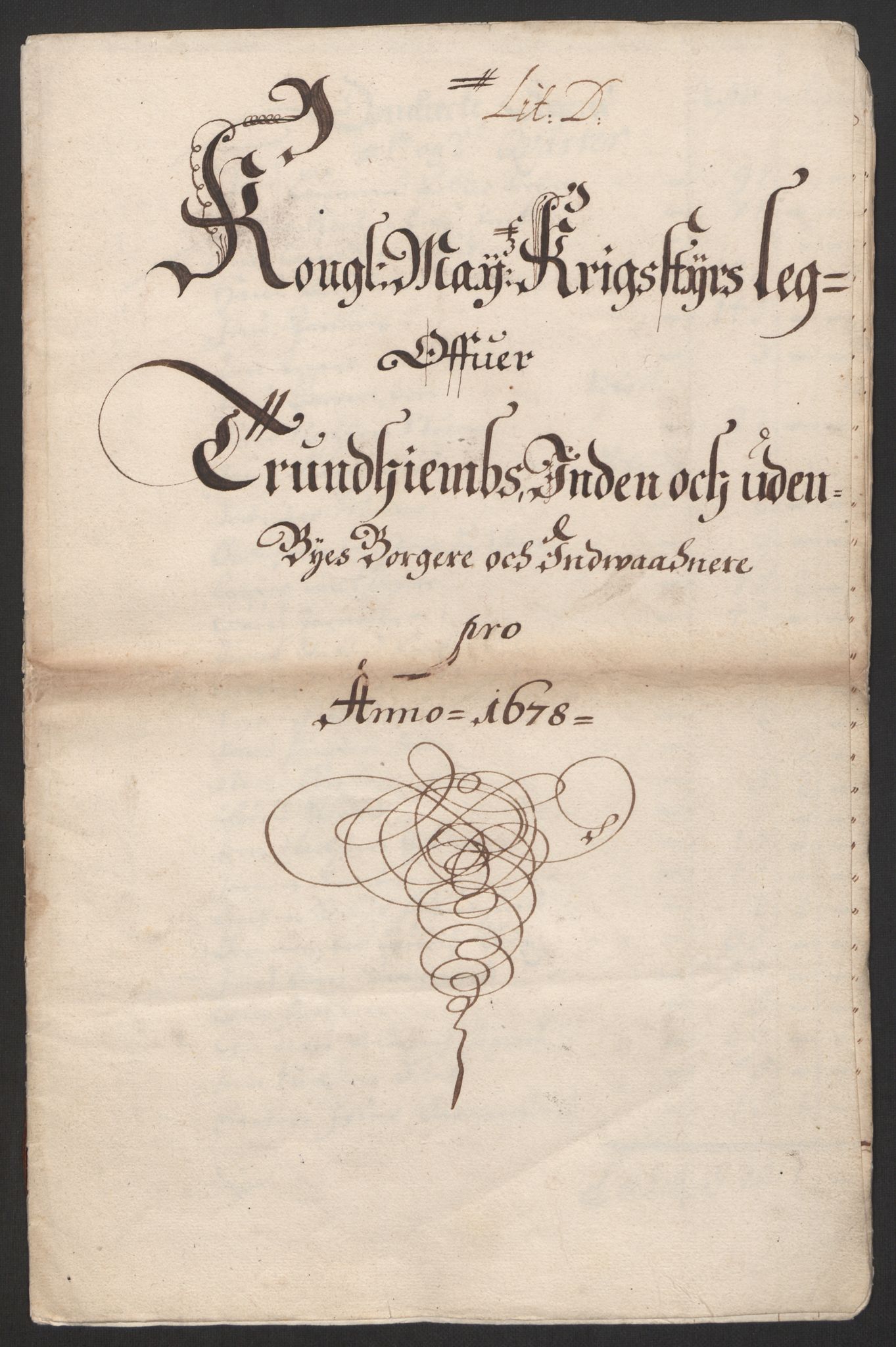 Rentekammeret inntil 1814, Reviderte regnskaper, Byregnskaper, RA/EA-4066/R/Rs/L0504: [S1] Kontribusjonsregnskap, 1631-1684, s. 262