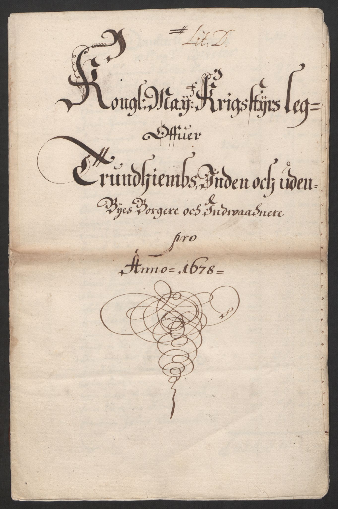 Rentekammeret inntil 1814, Reviderte regnskaper, Byregnskaper, AV/RA-EA-4066/R/Rs/L0504: [S1] Kontribusjonsregnskap, 1631-1684, s. 262