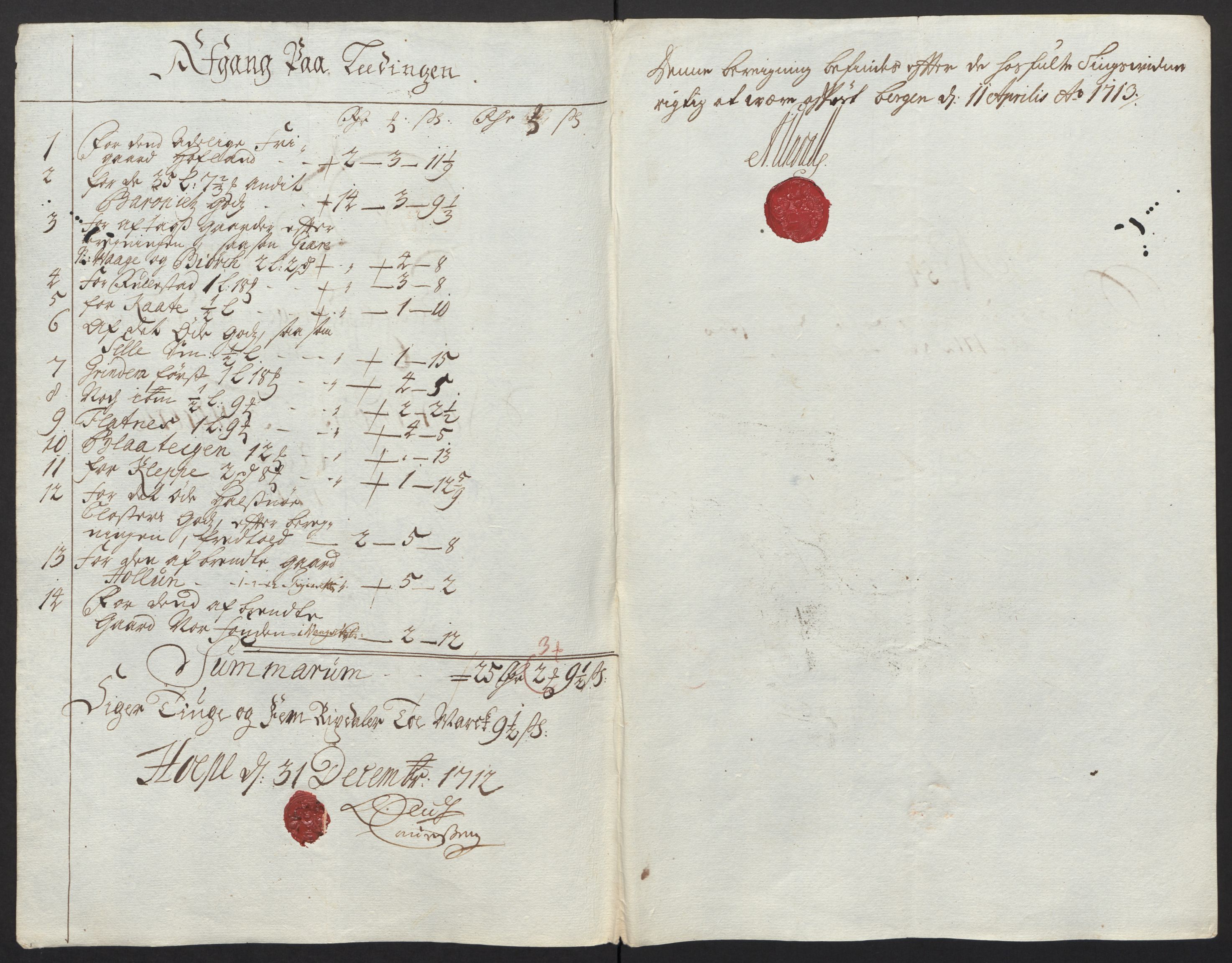 Rentekammeret inntil 1814, Reviderte regnskaper, Fogderegnskap, RA/EA-4092/R48/L2988: Fogderegnskap Sunnhordland og Hardanger, 1712, s. 342