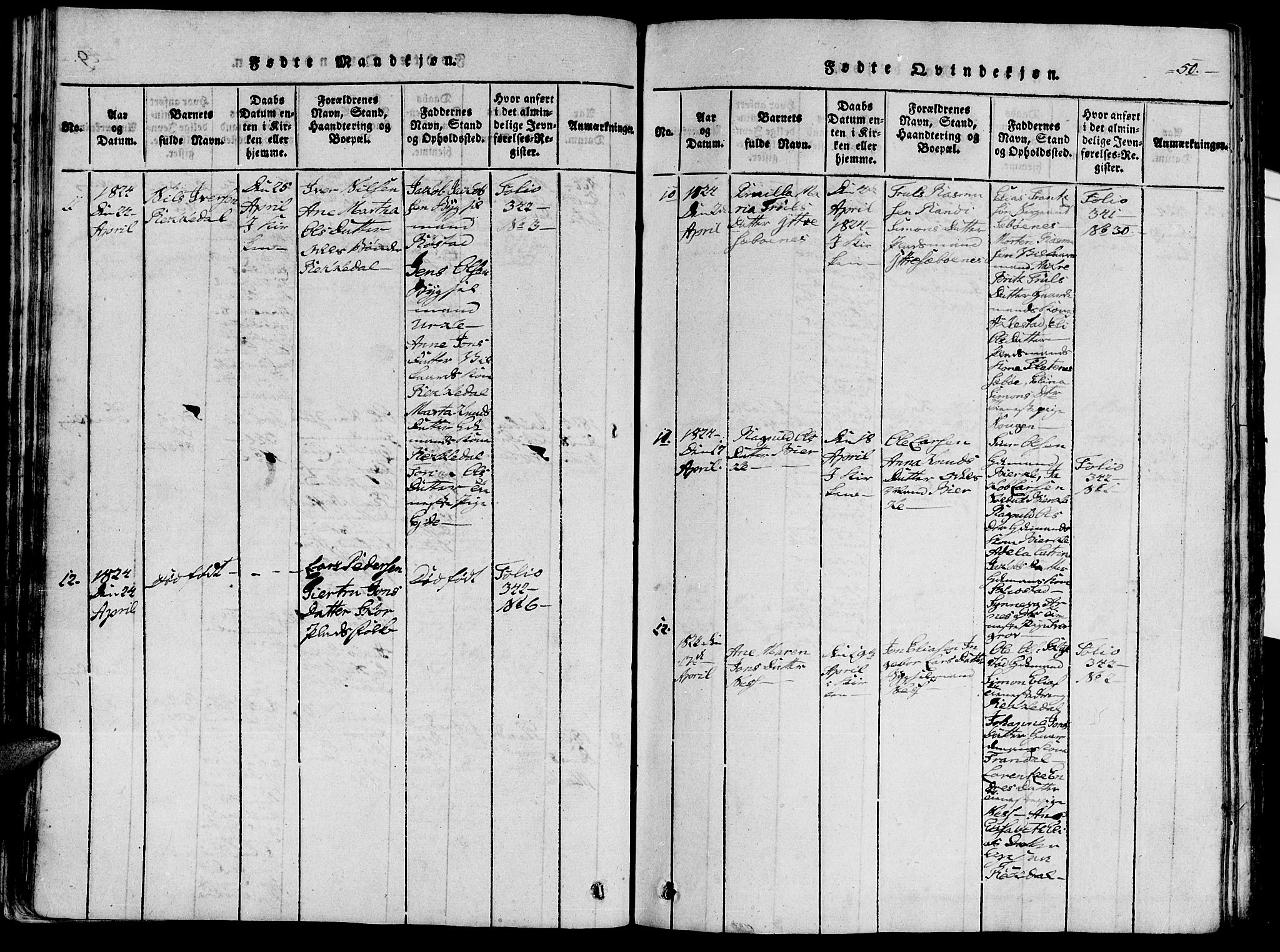 Ministerialprotokoller, klokkerbøker og fødselsregistre - Møre og Romsdal, SAT/A-1454/515/L0207: Ministerialbok nr. 515A03, 1819-1829, s. 50