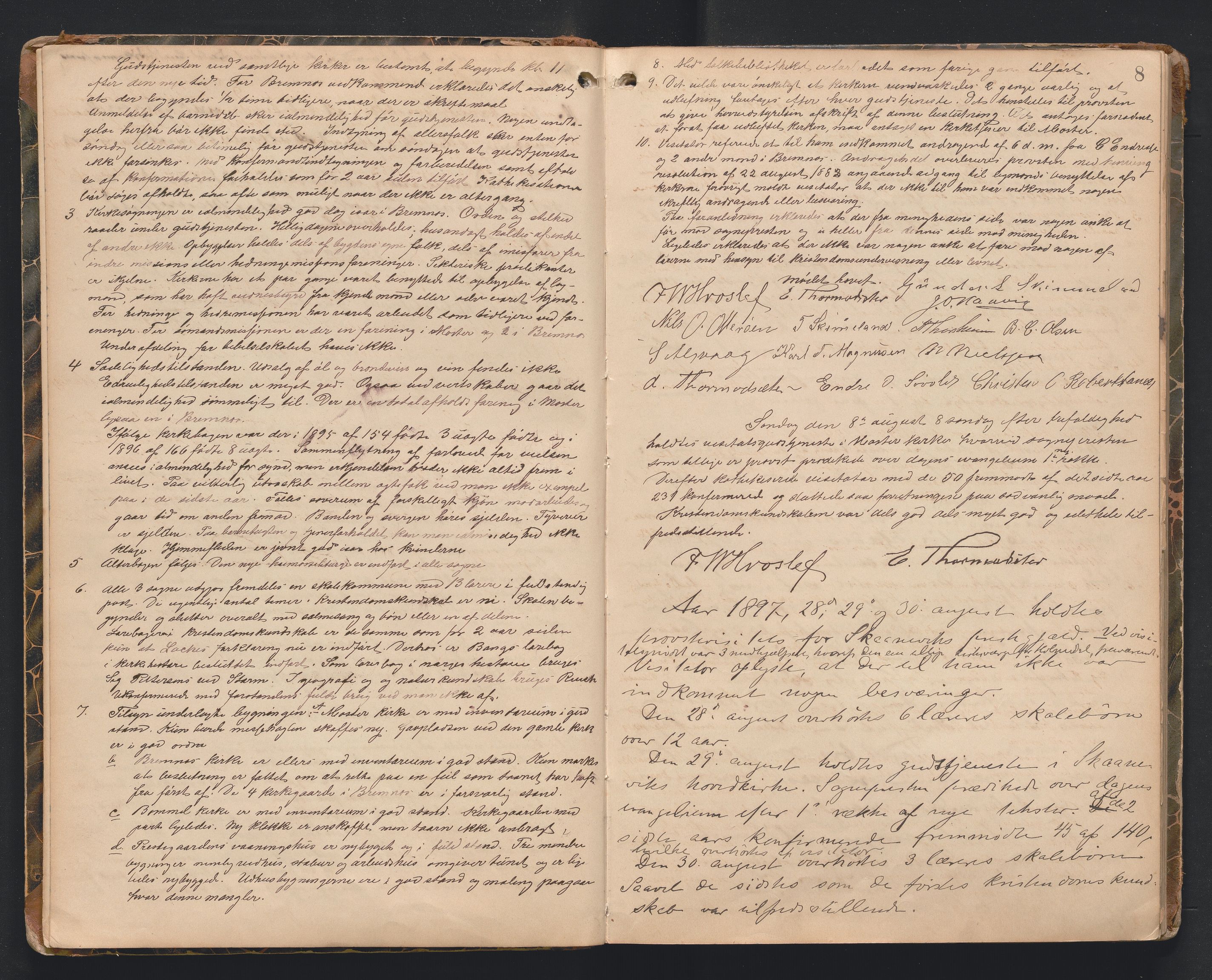 Søndre Sunnhordland prosti, AV/SAB-A-99913/F/L0002: Visitasprotokoll, 1895-1967, s. 7b-8a