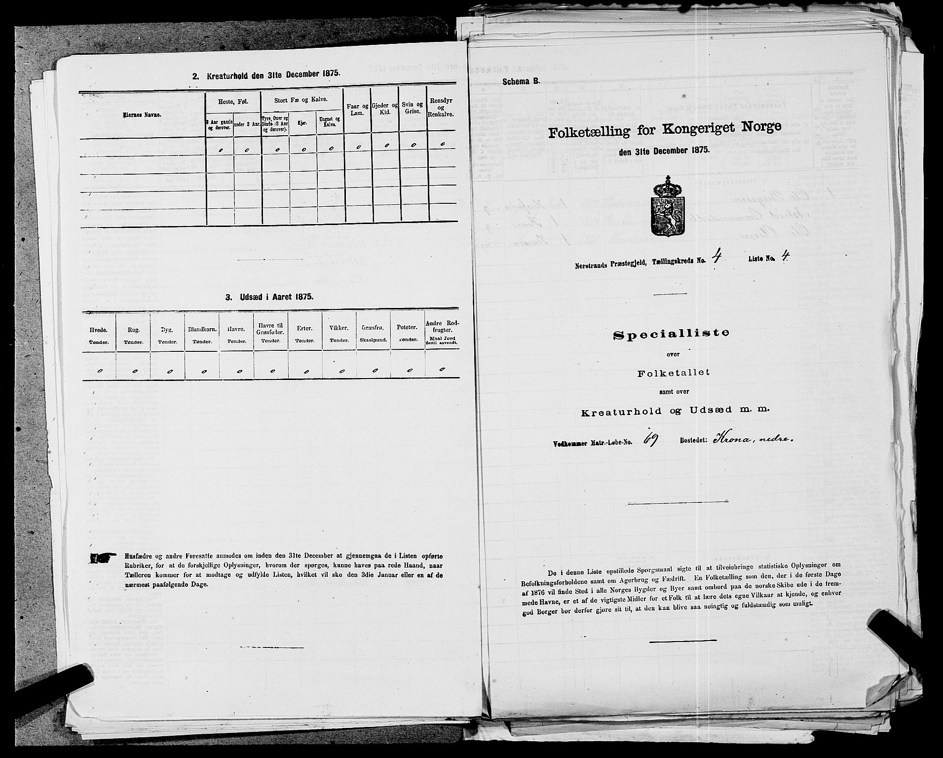 SAST, Folketelling 1875 for 1139P Nedstrand prestegjeld, 1875, s. 153