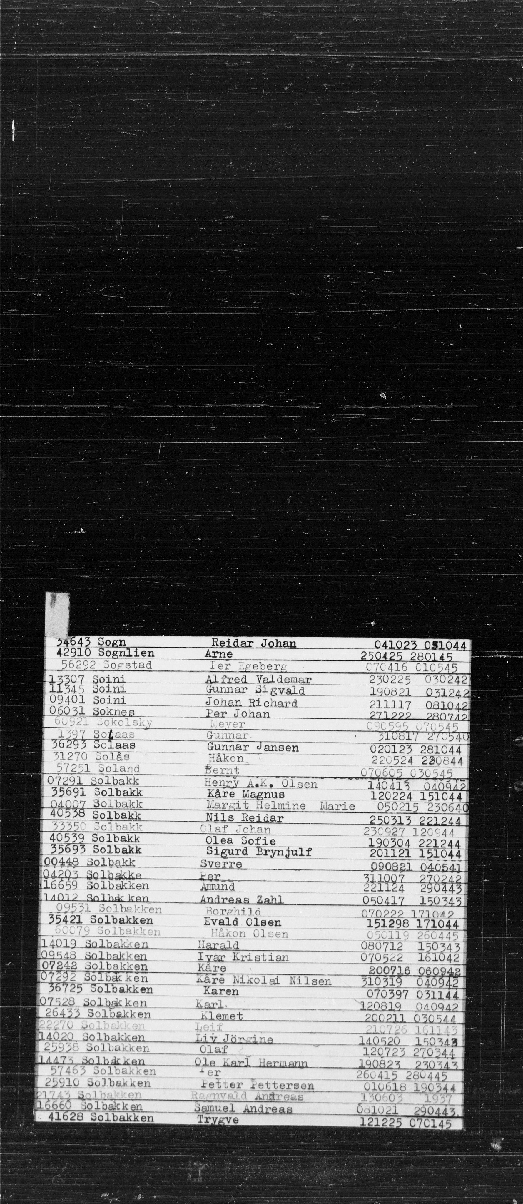 Den Kgl. Norske Legasjons Flyktningskontor, RA/S-6753/V/Va/L0022: Kjesäterkartoteket.  Alfabetisk register, A-Å., 1940-1945, s. 806