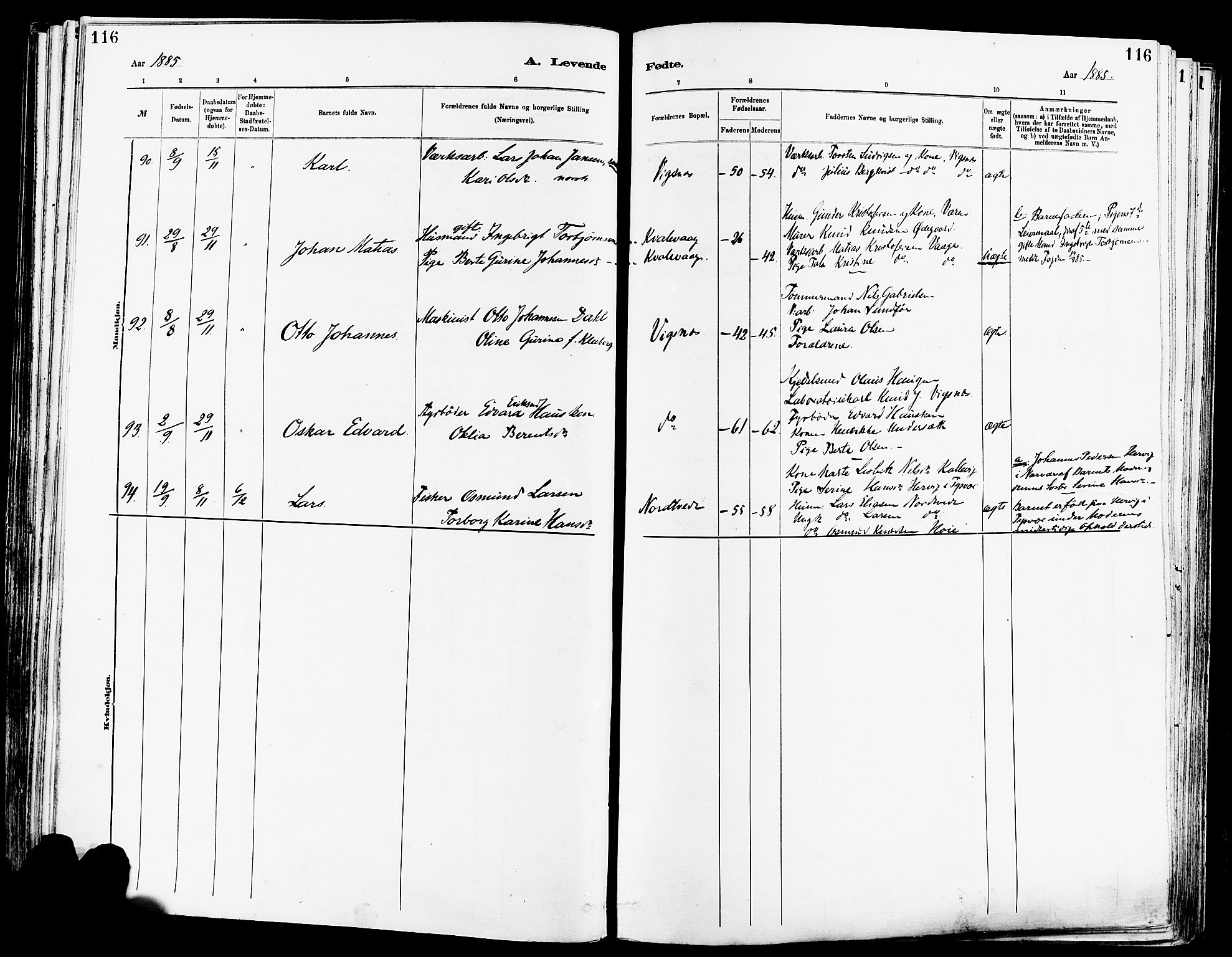 Avaldsnes sokneprestkontor, AV/SAST-A -101851/H/Ha/Haa/L0014: Ministerialbok nr. A 14, 1880-1889, s. 116