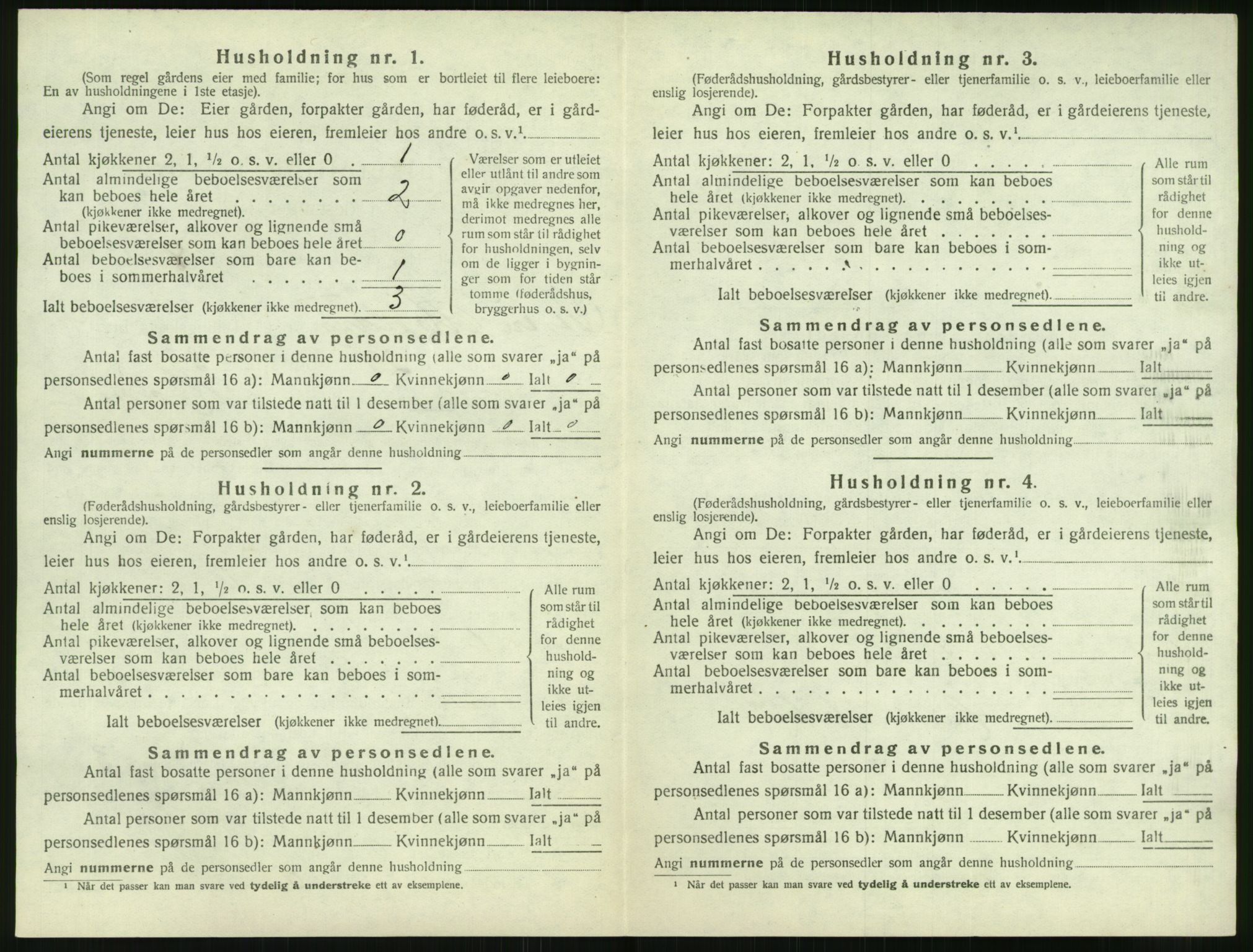 SAK, Folketelling 1920 for 0926 Vestre Moland herred, 1920, s. 1044