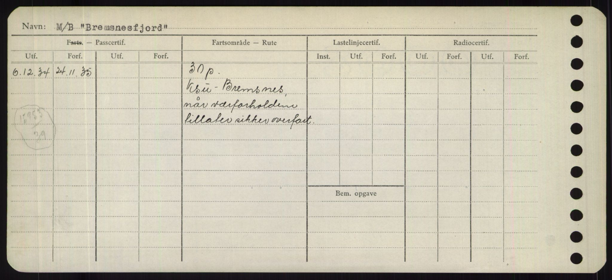 Sjøfartsdirektoratet med forløpere, Skipsmålingen, RA/S-1627/H/Hd/L0005: Fartøy, Br-Byg, s. 228