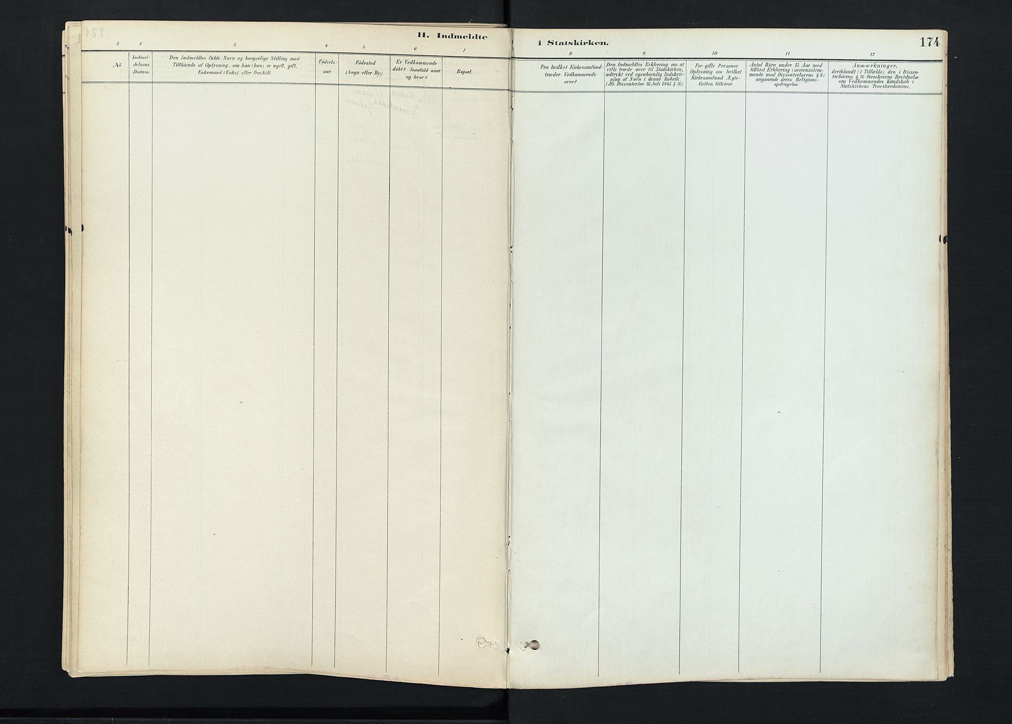 Stokke kirkebøker, SAKO/A-320/F/Fc/L0001: Ministerialbok nr. III 1, 1884-1910, s. 174