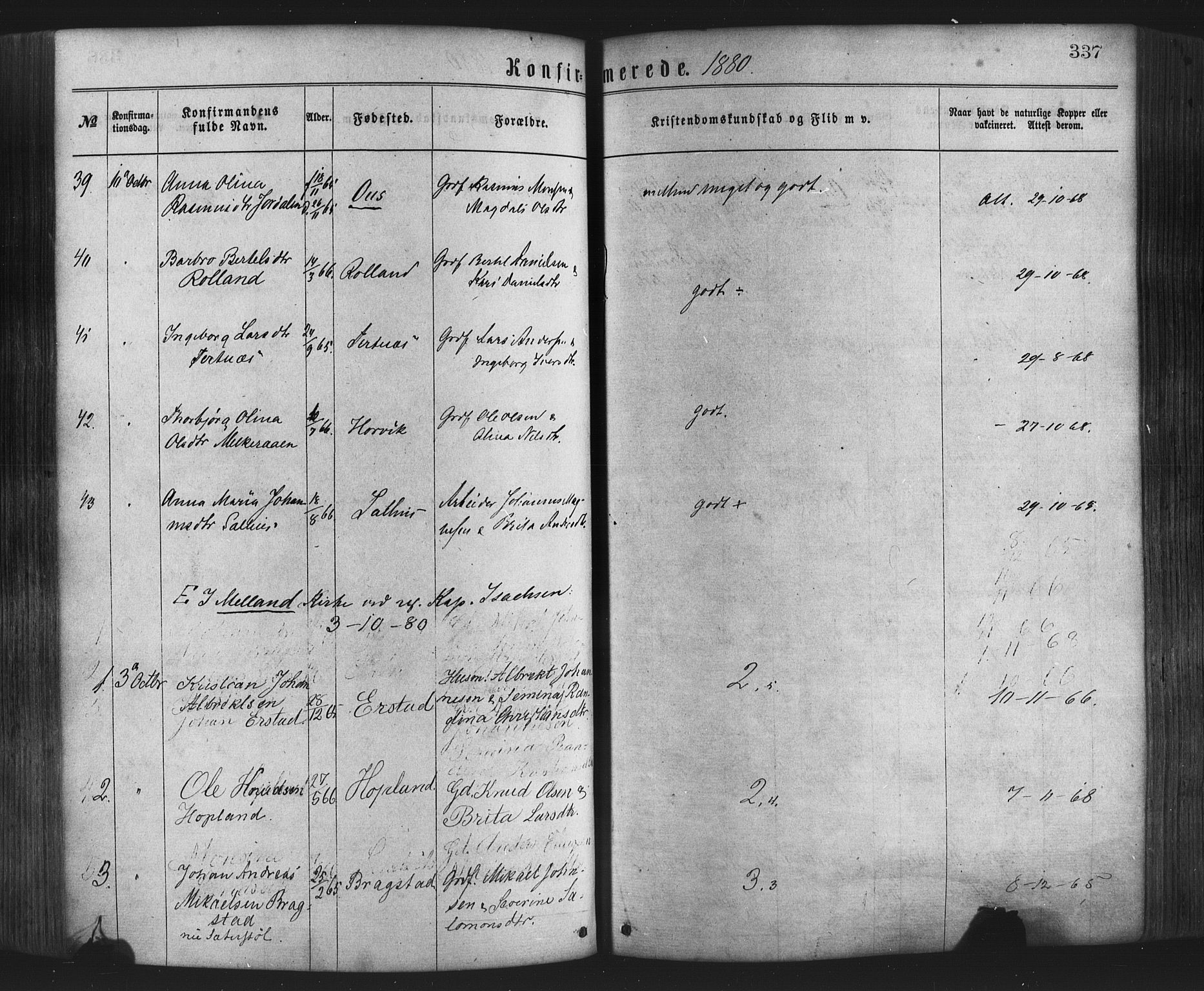 Hamre sokneprestembete, AV/SAB-A-75501/H/Ha/Haa/Haaa/L0015: Ministerialbok nr. A 15, 1870-1881, s. 337