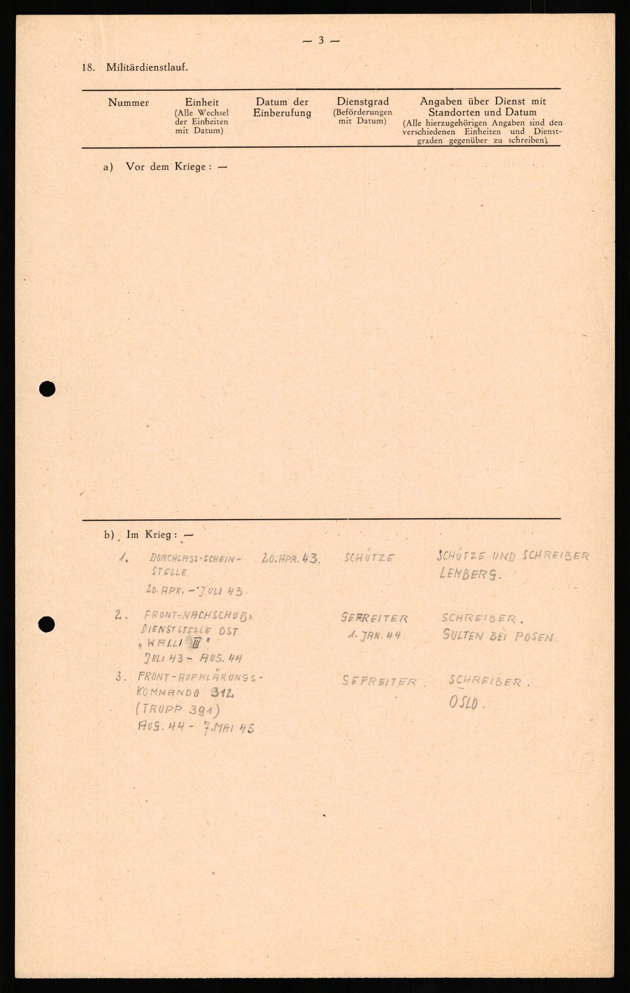 Forsvaret, Forsvarets overkommando II, AV/RA-RAFA-3915/D/Db/L0018: CI Questionaires. Tyske okkupasjonsstyrker i Norge. Tyskere., 1945-1946, s. 143