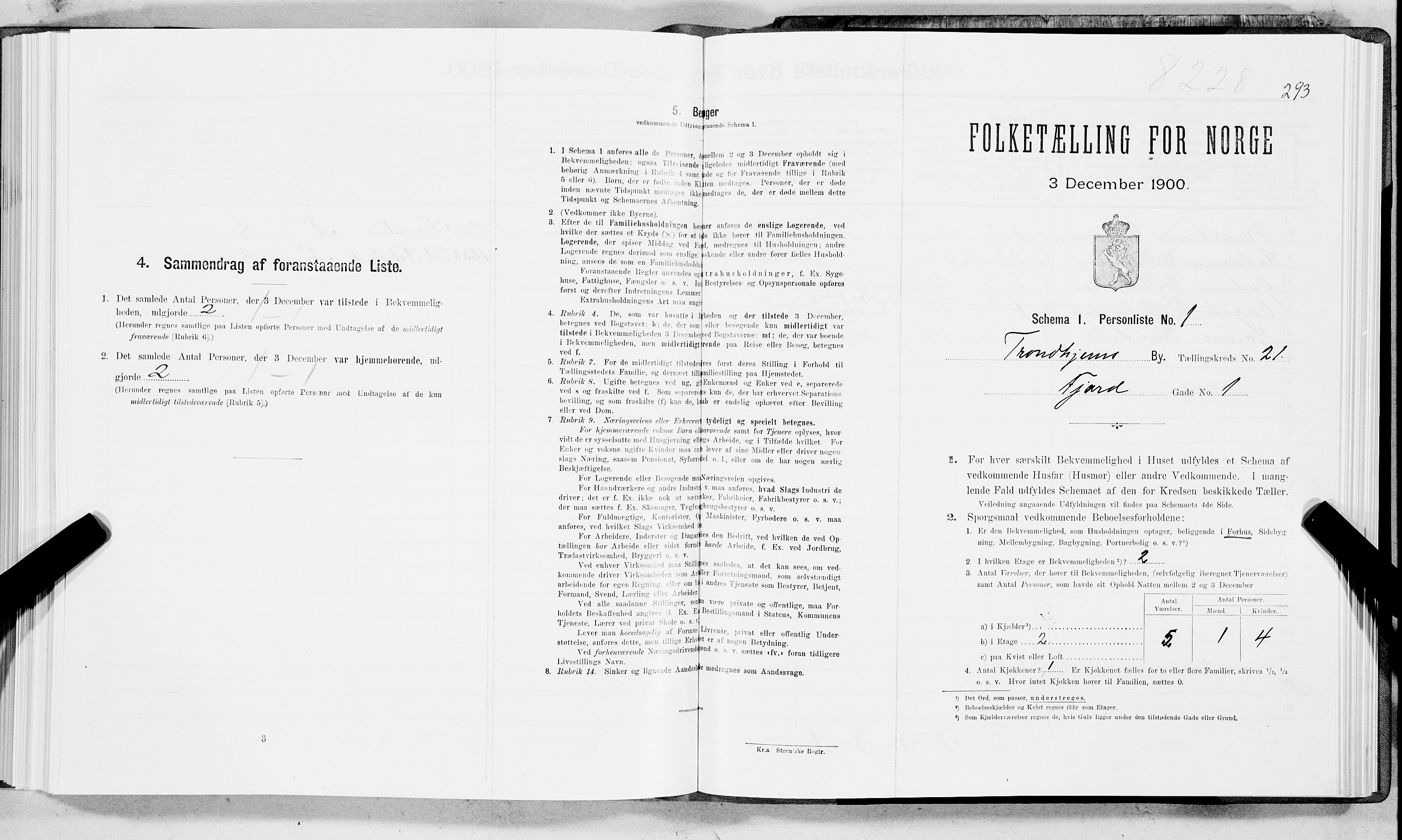 SAT, Folketelling 1900 for 1601 Trondheim kjøpstad, 1900, s. 3357