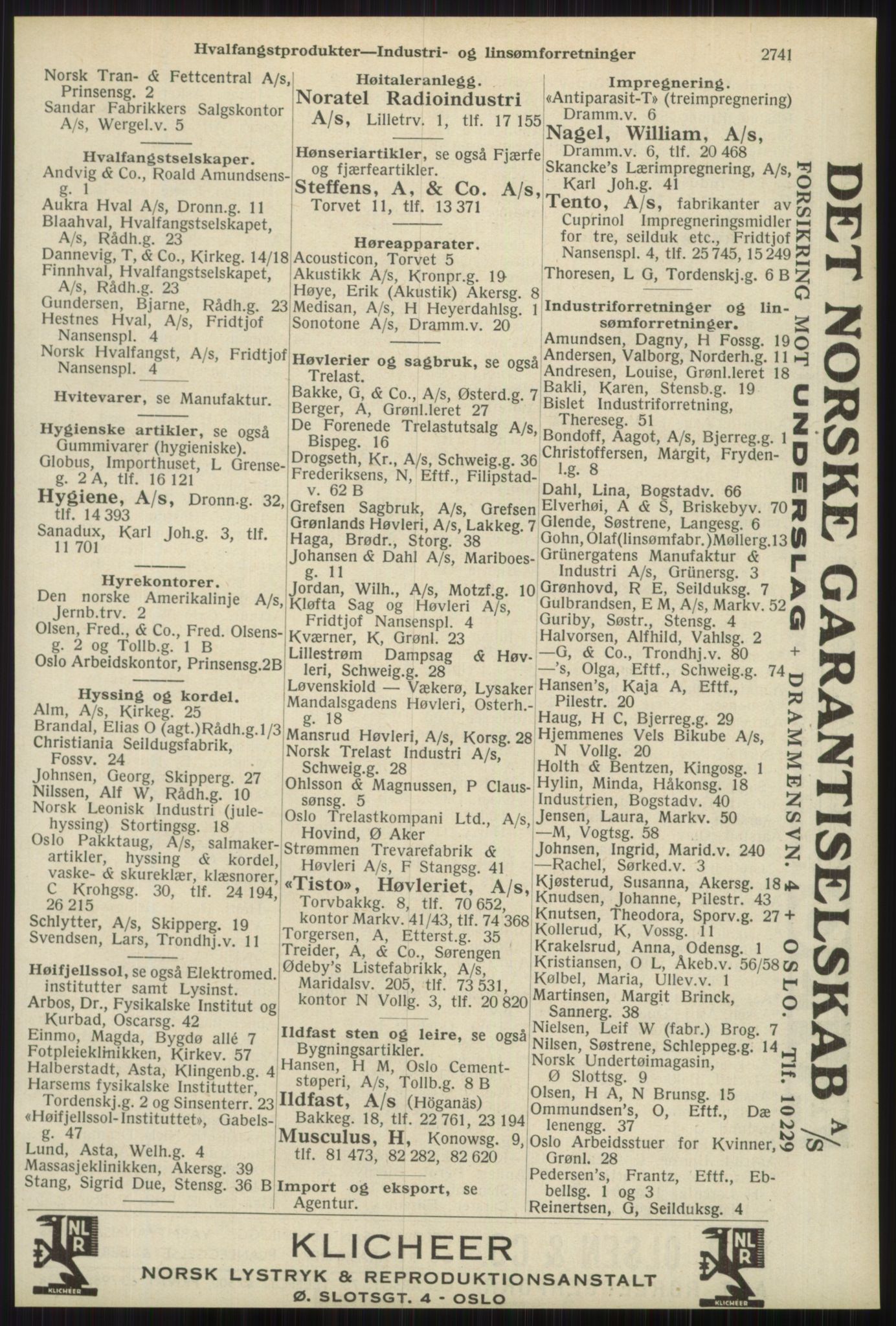 Kristiania/Oslo adressebok, PUBL/-, 1939, s. 2741